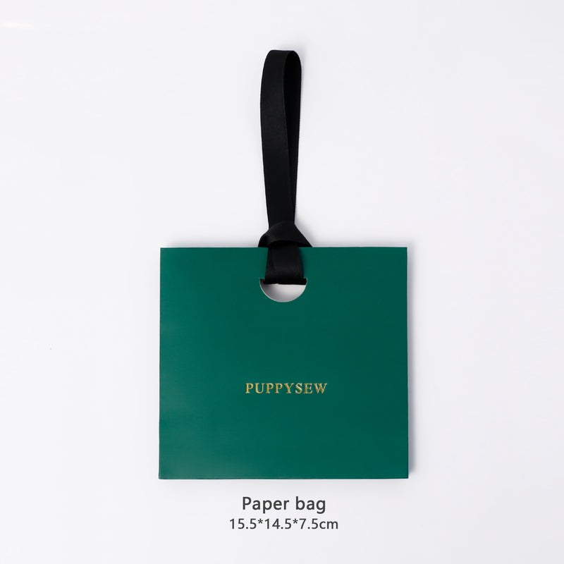 High-end satin ribbon paper bags, logo printing available, ideal for boutique packaging and wedding gifts.-zoom-
