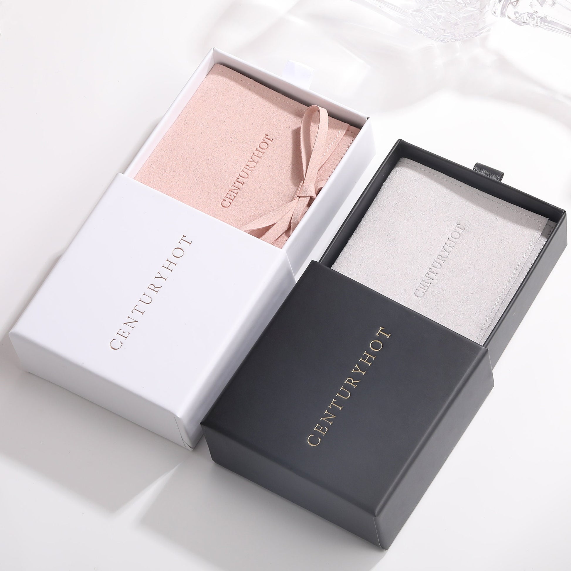 Custom Logo Jewelry Box and Bag Set, Personalized Packaging (9x9cm)-2