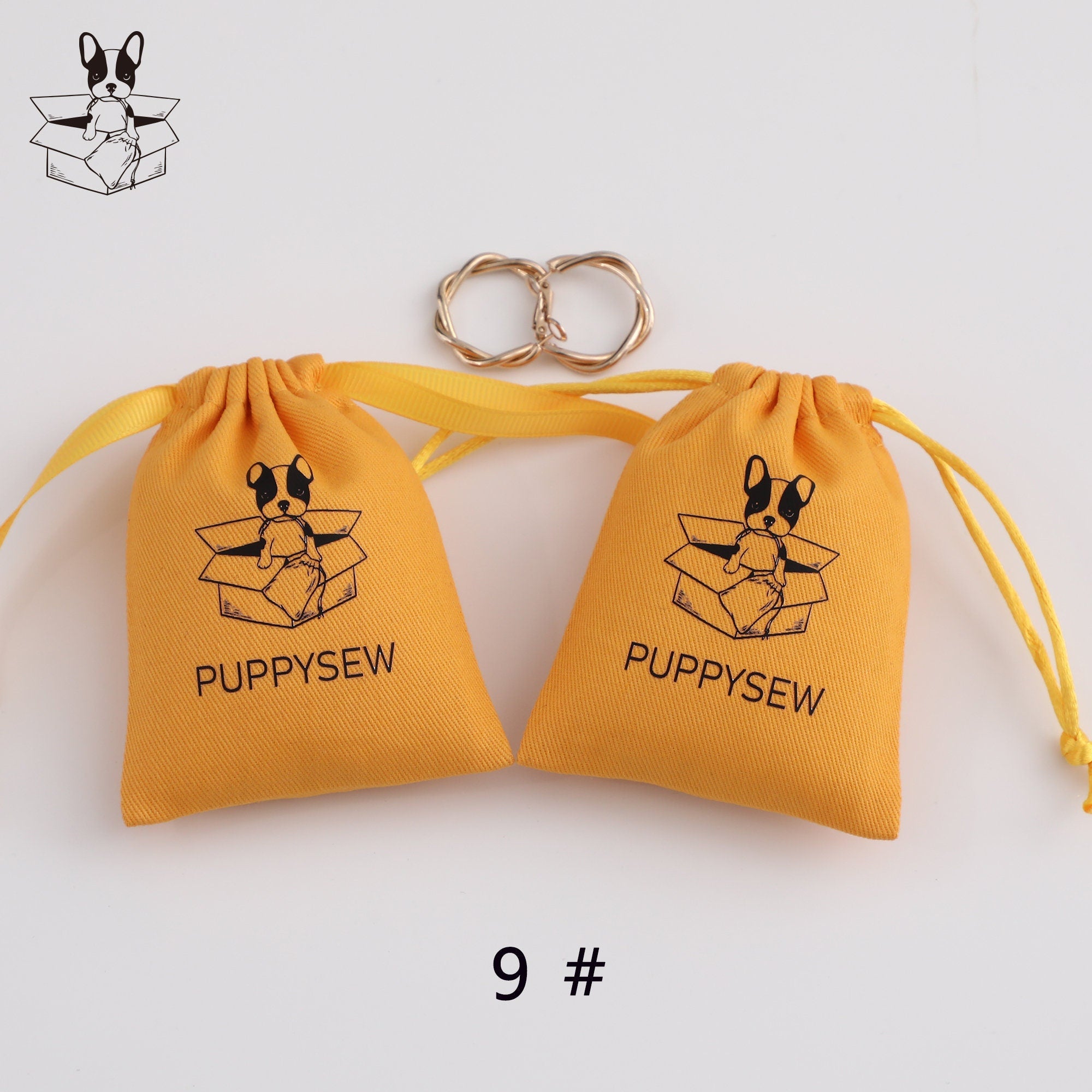 Custom Logo Cotton Drawstring Bag, Personalized Jewelry Pouch
