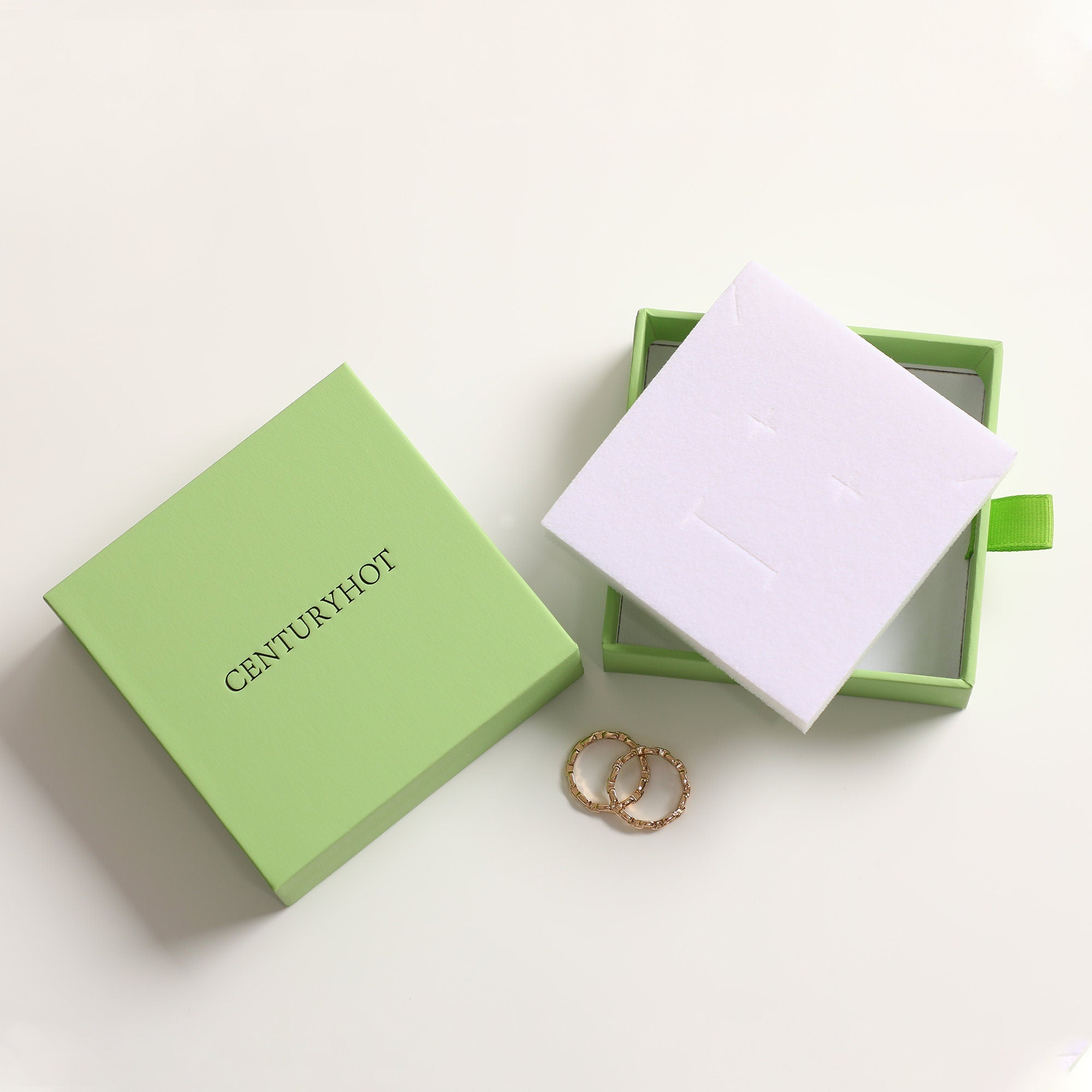 50 Avocado Green Jewelry Box, Custom Logo Sliding Drawer-zoom-5