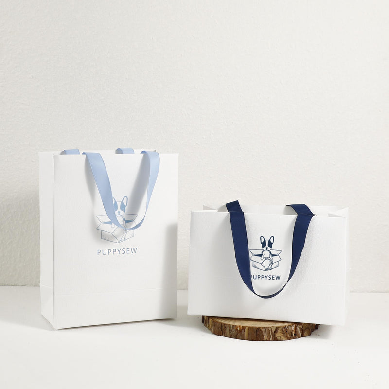 Custom Logo Paper Gift Bags – Art Textured, Ribbon Handle-zoom-