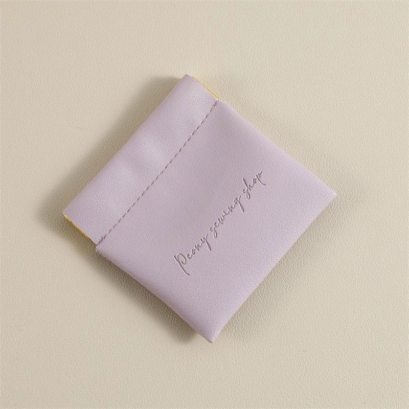 Custom PU Leather Coin Pouch, Logo Change Purse, 8x8cm-zoom-