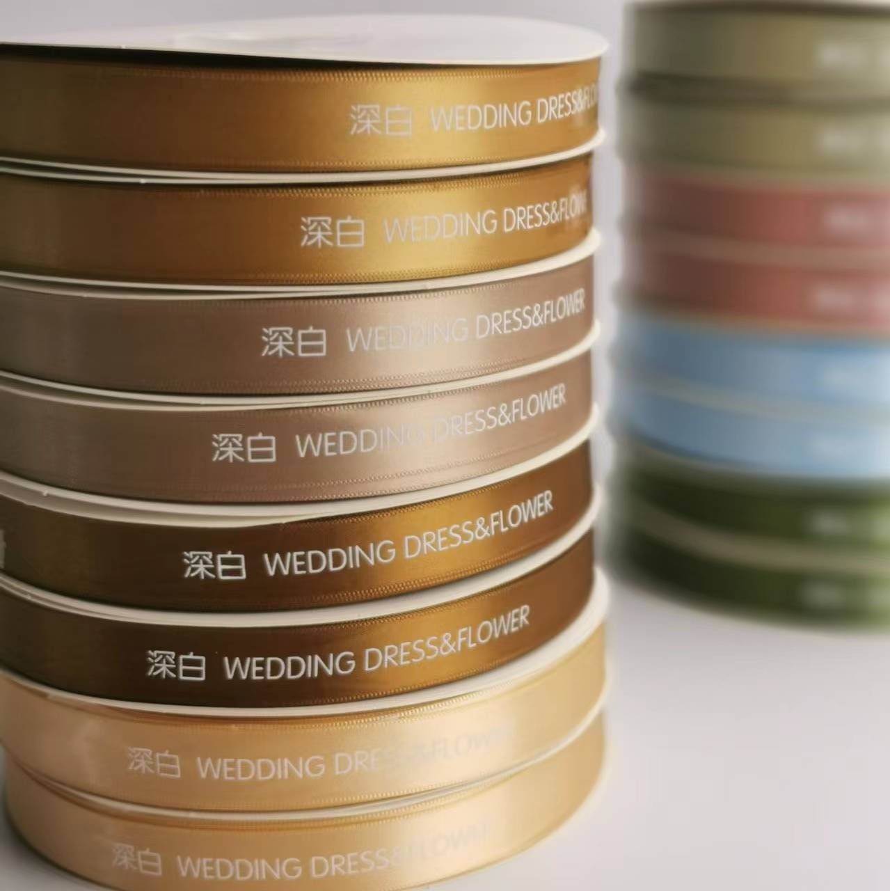 1pcs personalized screen print custom logo polyester ribbons for decoration gift box packaging-zoom-6