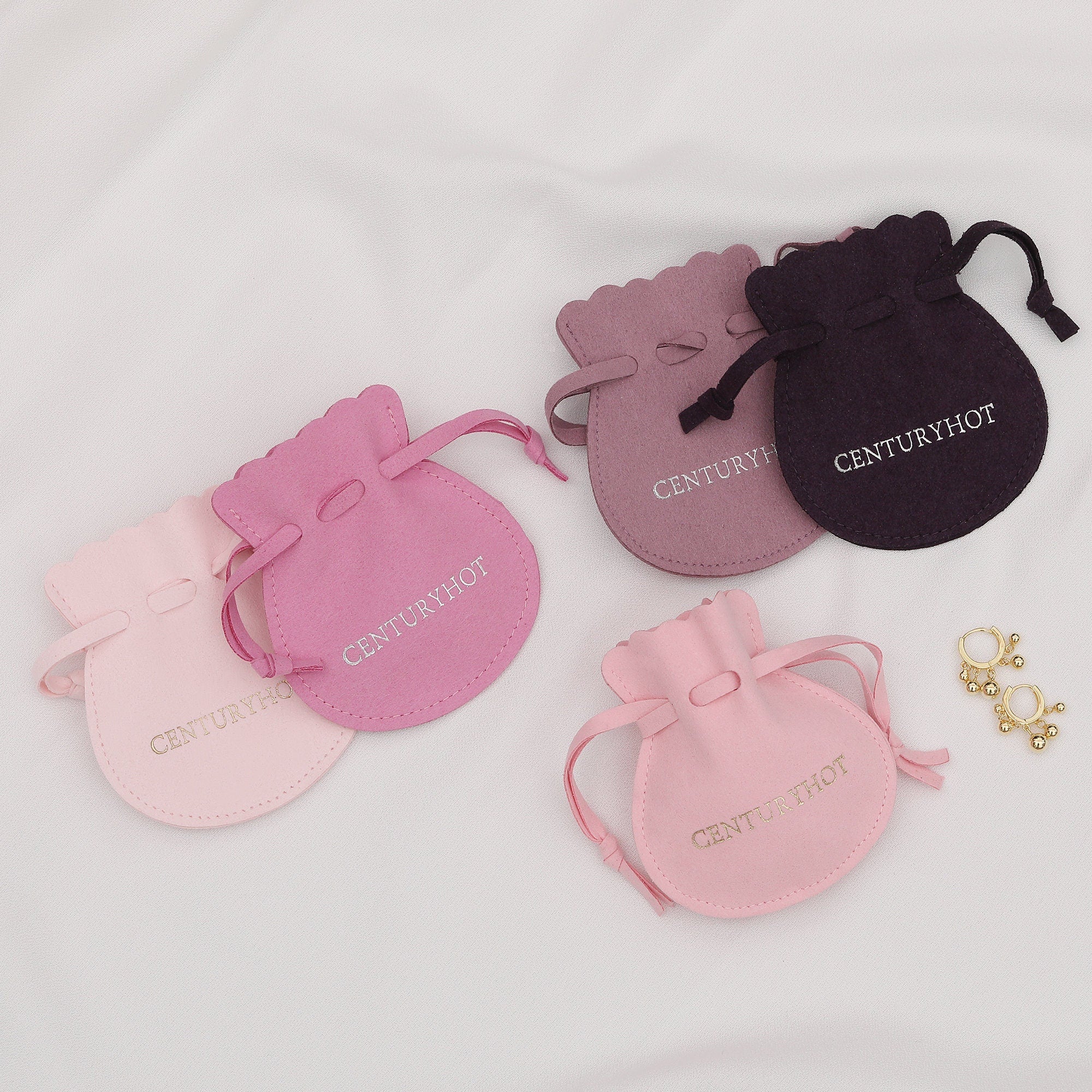 50 Sand Microfiber Jewelry Bags, Personalized Logo Drawstring Packaging-zoom-6