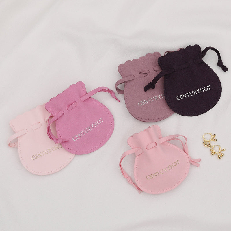 50 Sand Microfiber Jewelry Bags, Personalized Logo Drawstring Packaging-zoom-