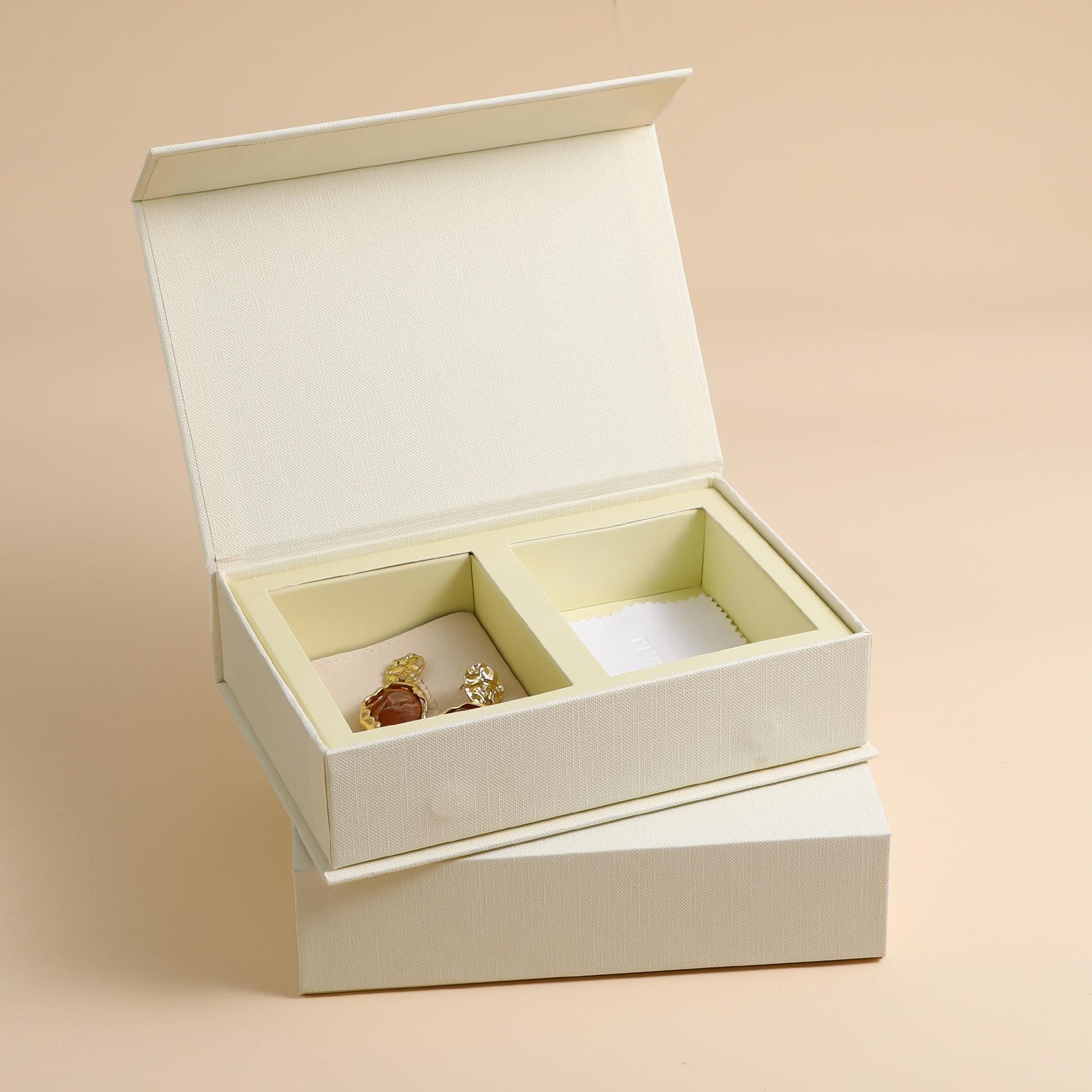 Custom Logo Jewelry Box – Personalized Card Slots, Pouch & Cloth-9