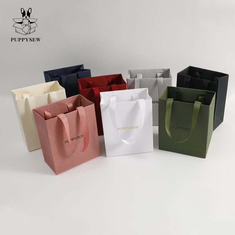 Custom Textured Paper Gift Bags, Personalized Logo Packaging-zoom-