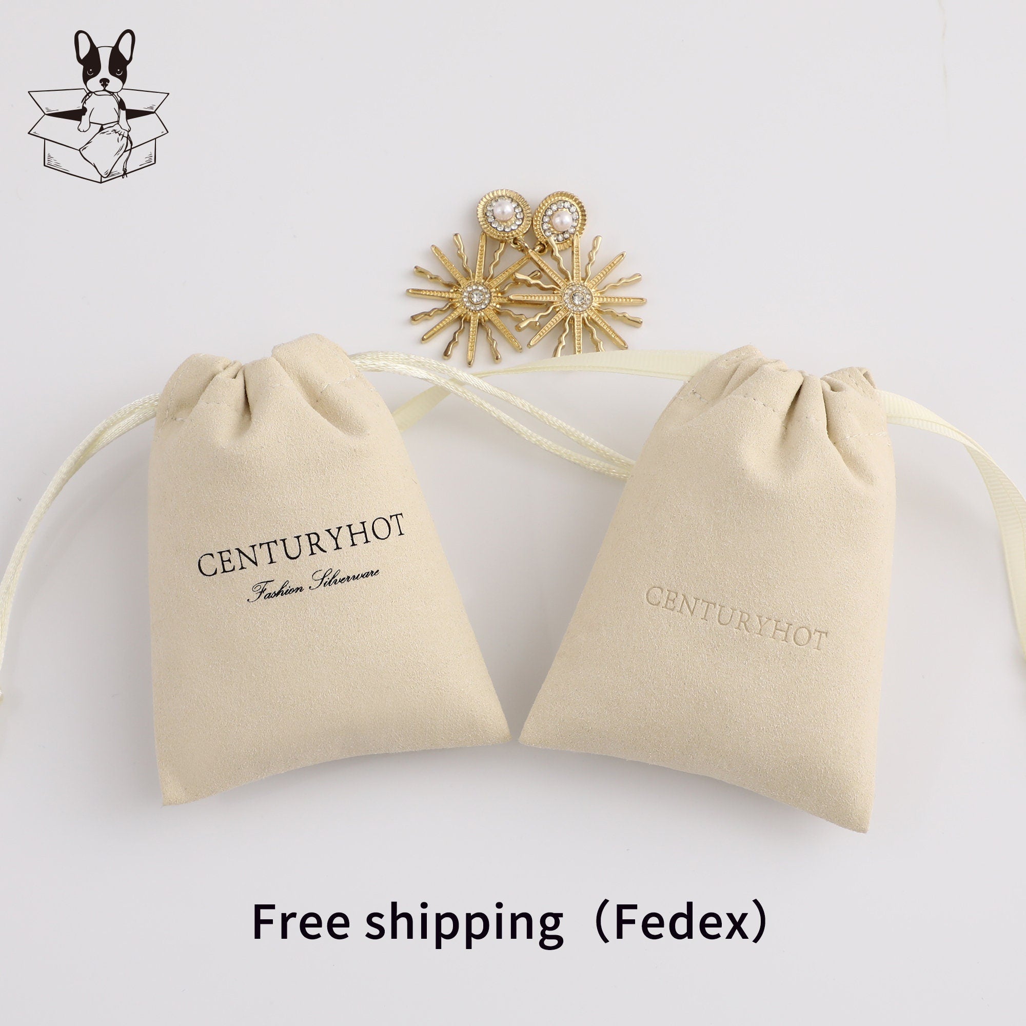 Personalized Microfiber Drawstring Bag, Custom Logo Jewelry Packaging-zoom-3