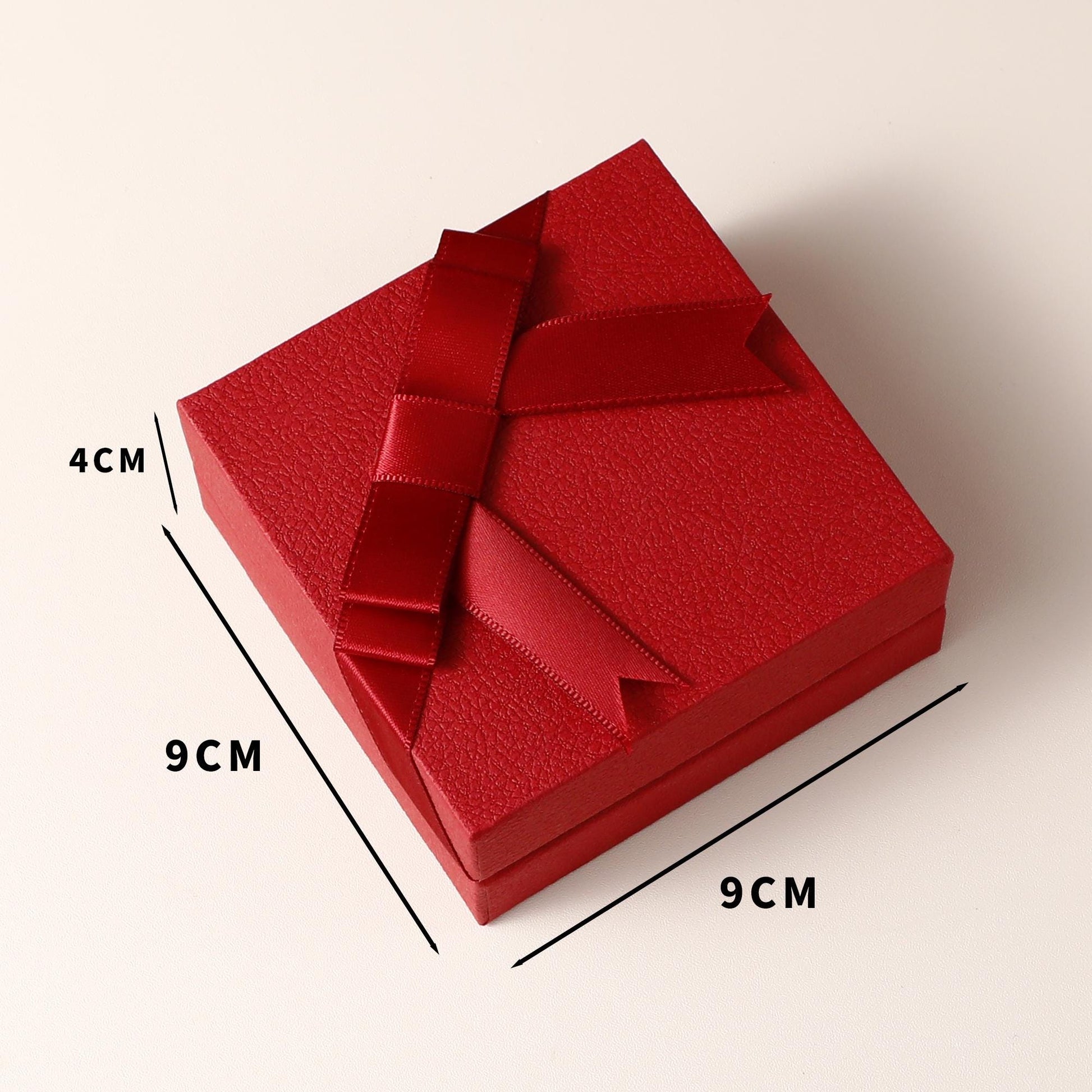 Bow Jewelry Box, Exquisite Ring Earring Necklace Box (9x9x4cm)-8