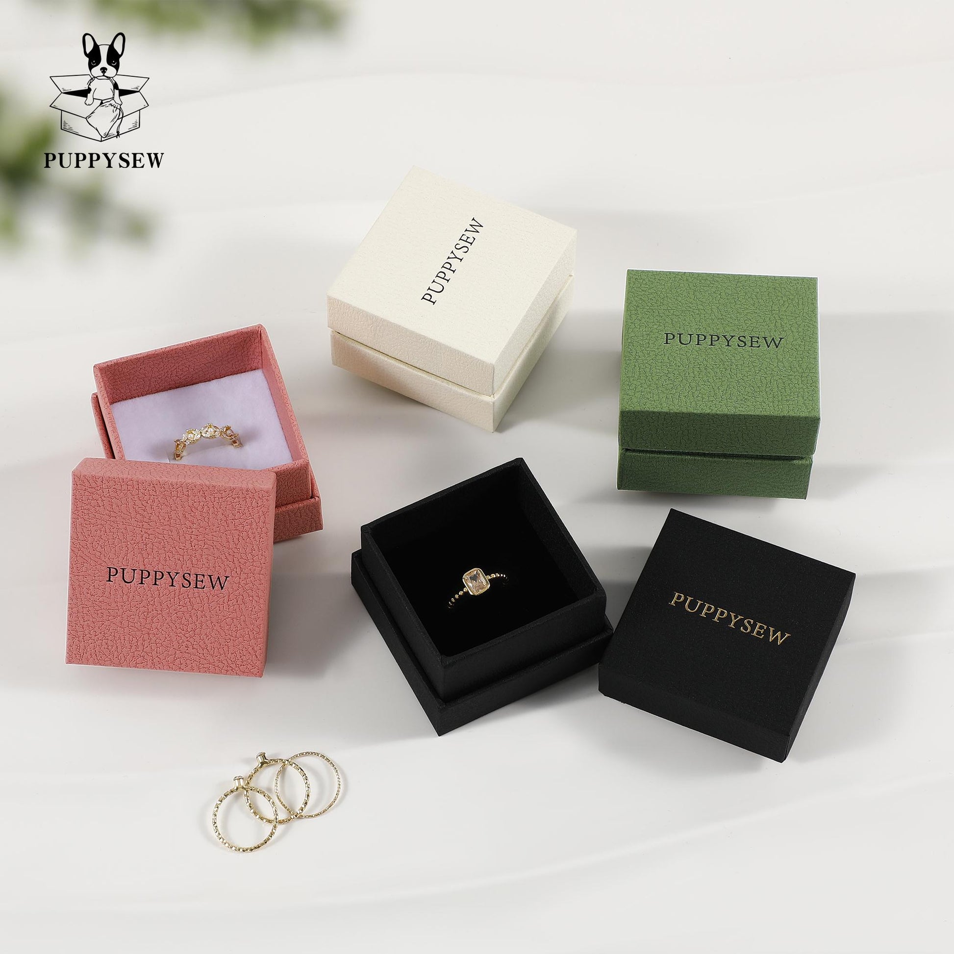Customizable Jewelry Gift Box, Ring Earring Watch Box (6x6x4cm)-3