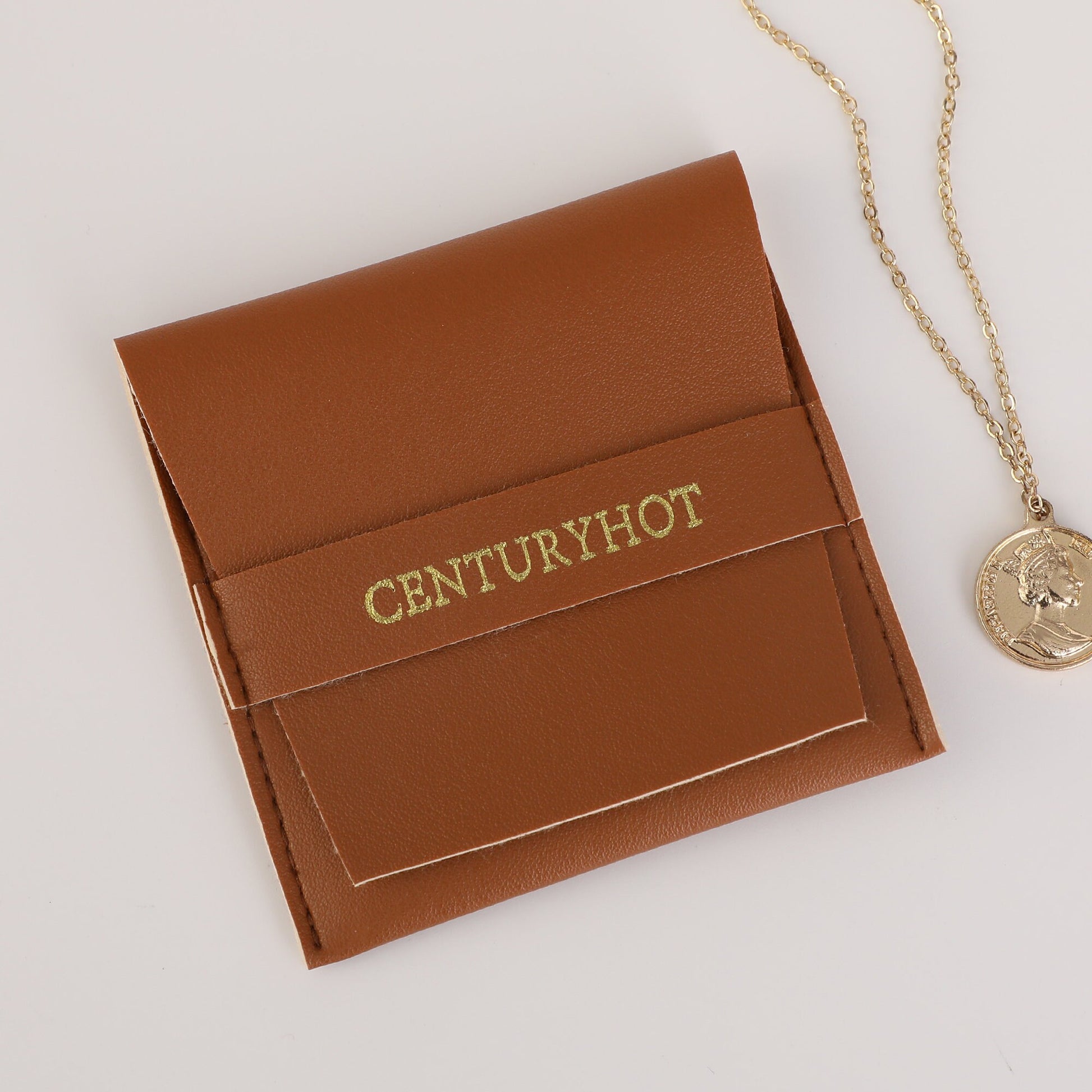 Customizable Faux Leather Jewelry Pouch, Personalized Logo Gift Wrap-5