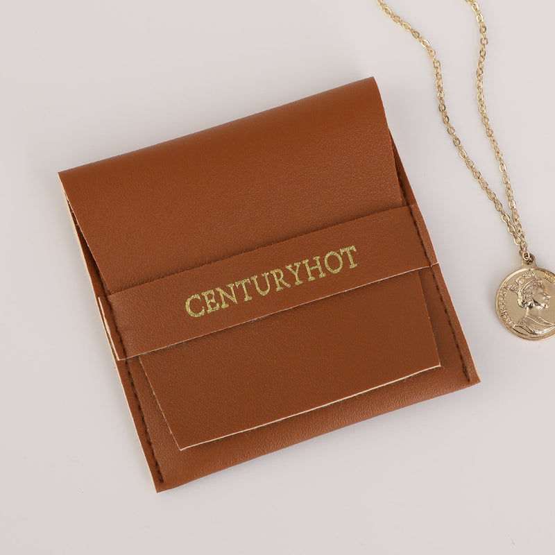 Customizable Faux Leather Jewelry Pouch, Personalized Logo Gift Wrap-zoom-