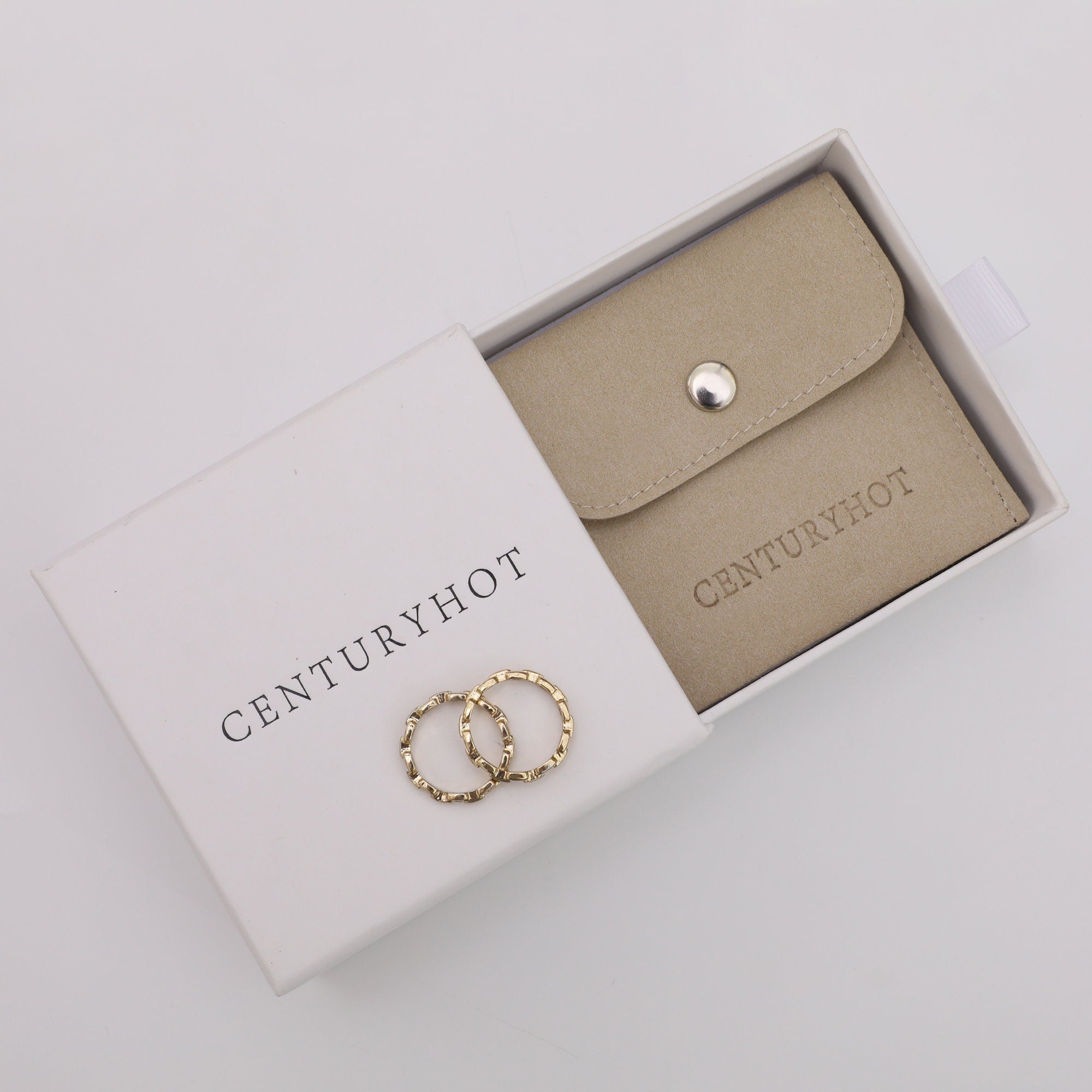 Custom Logo Jewelry Box with Suede Pouch, Bulk Packaging-zoom-5