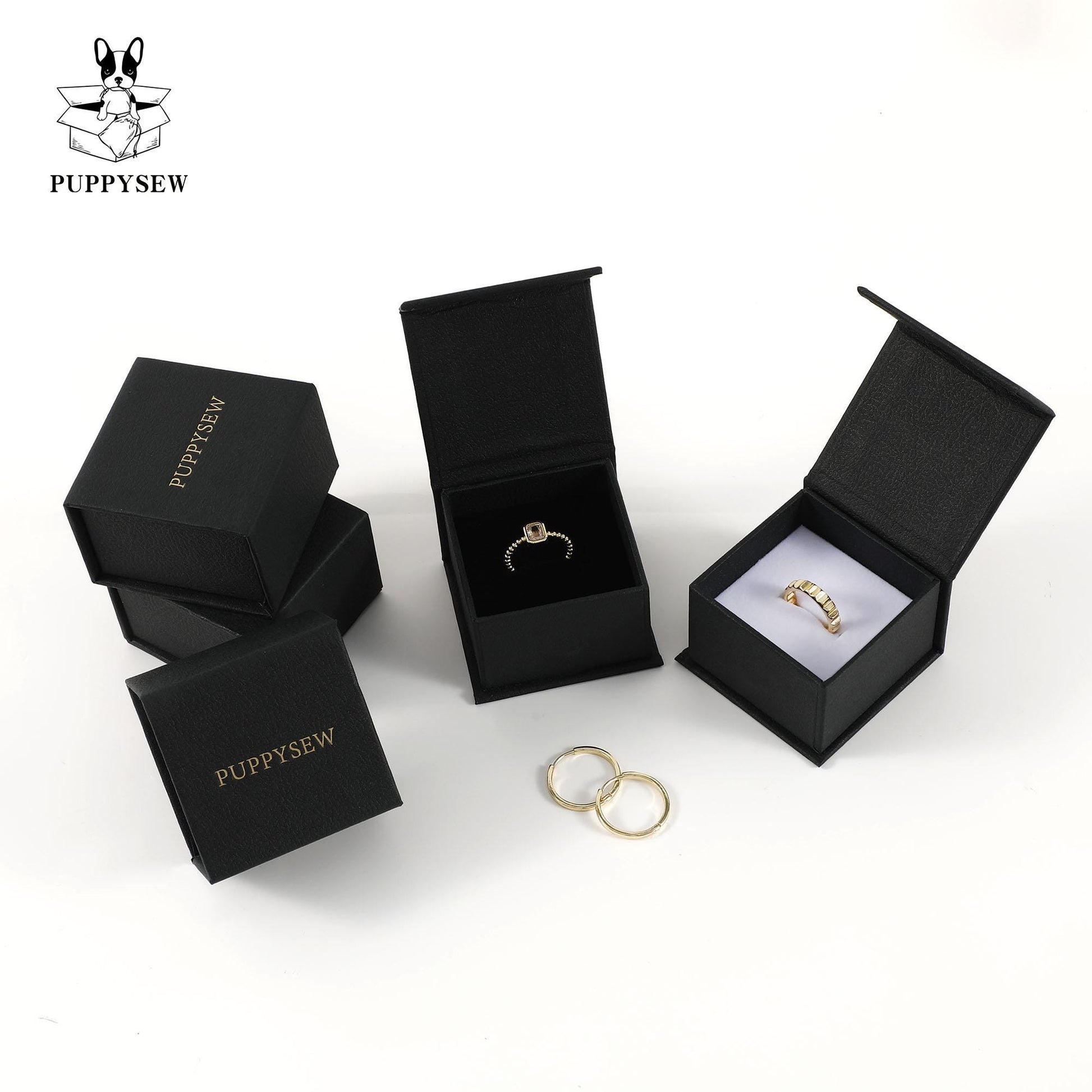 Luxury Magnetic Jewelry Gift Box, Cardboard Ring/Necklace Display (6x6x4cm)-2