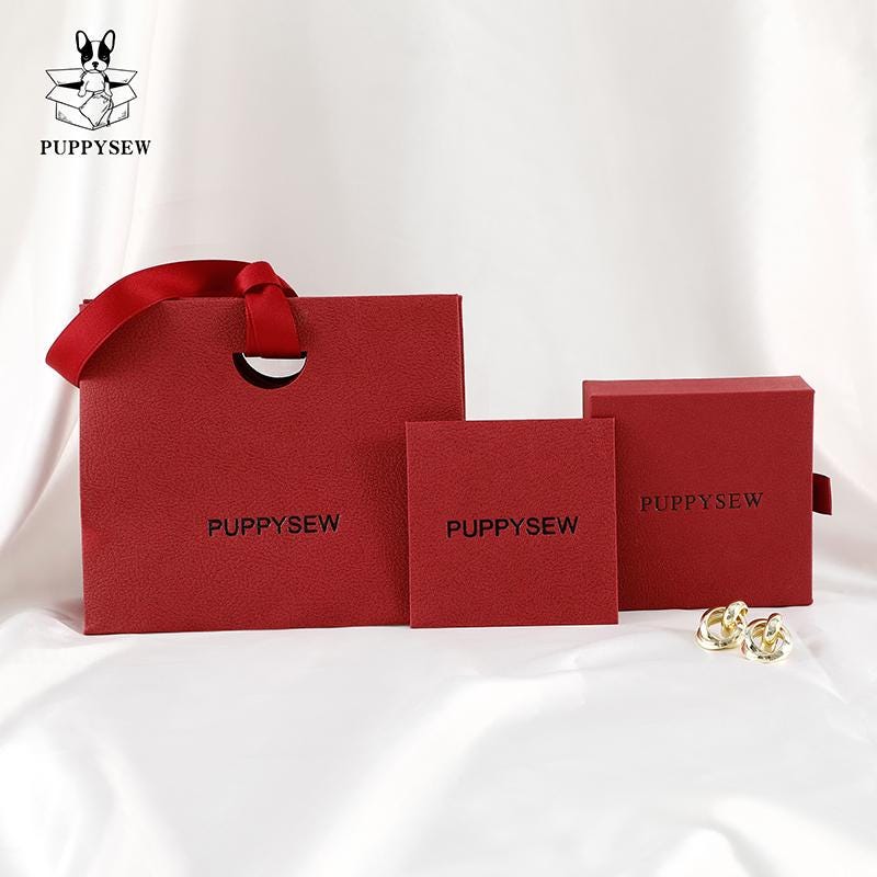 Customizable Jewelry Packaging Set, Paper Box, Bag, Polishing Cloth-8