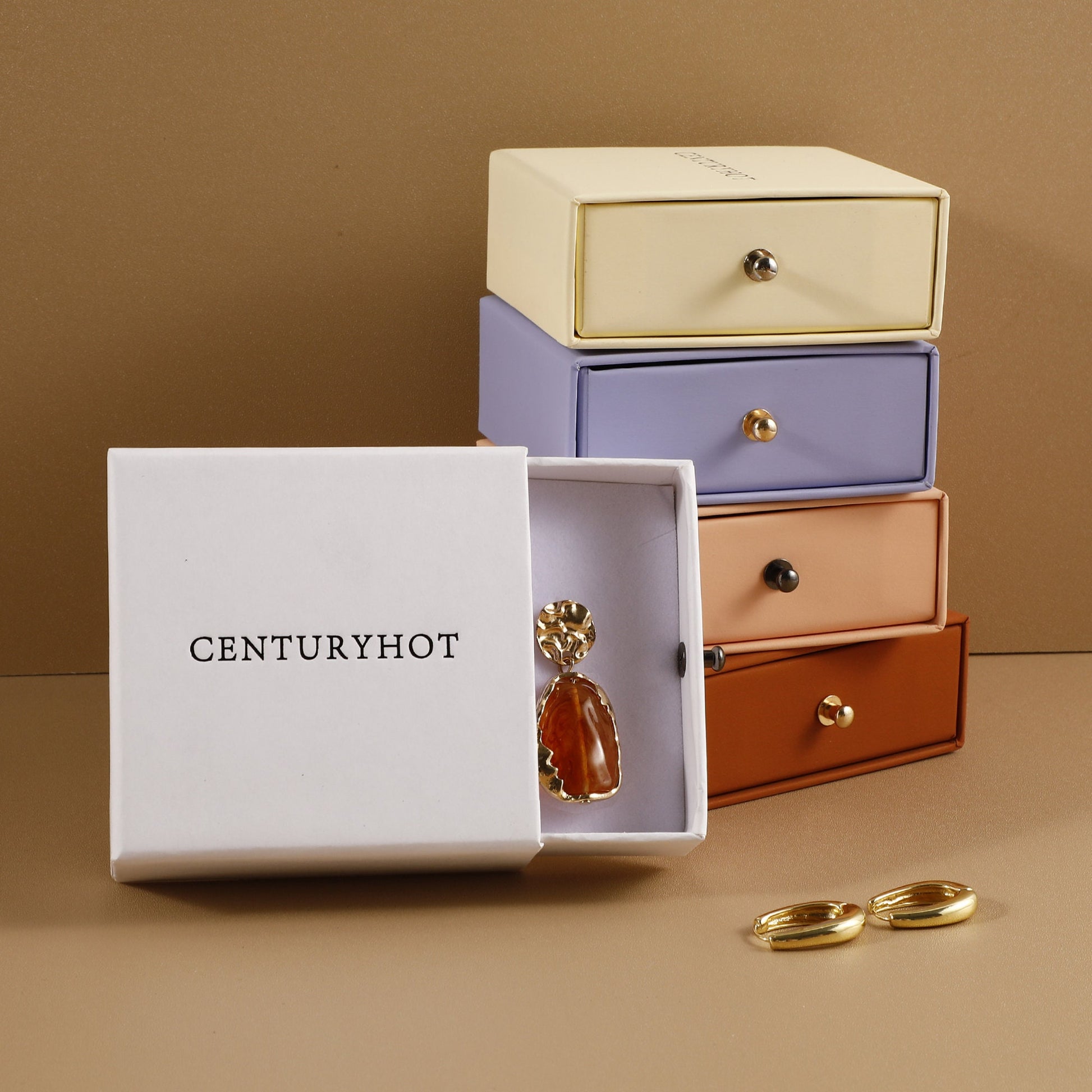 Custom Logo Jewelry Gift Box, Buckle Lid, 50 Pieces-3