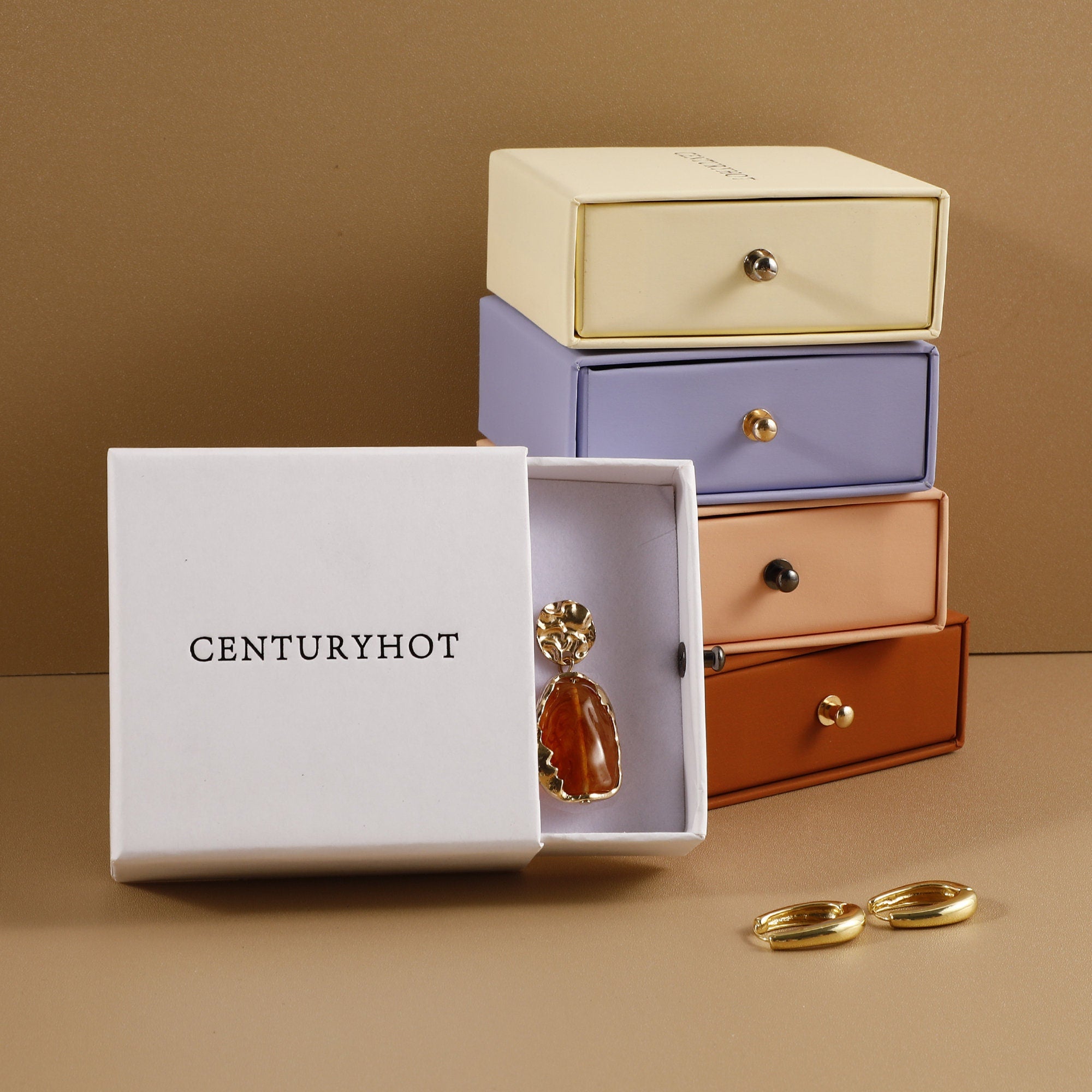 Custom Logo Jewelry Gift Box, Buckle Lid, 50 Pieces-zoom-3