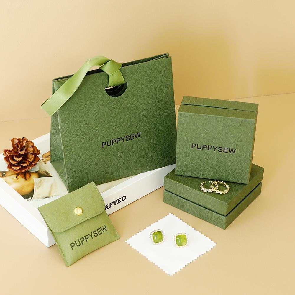 Custom Logo Jewelry Packaging Set: Paper Bags, Boxes, Microfiber Cloth-3