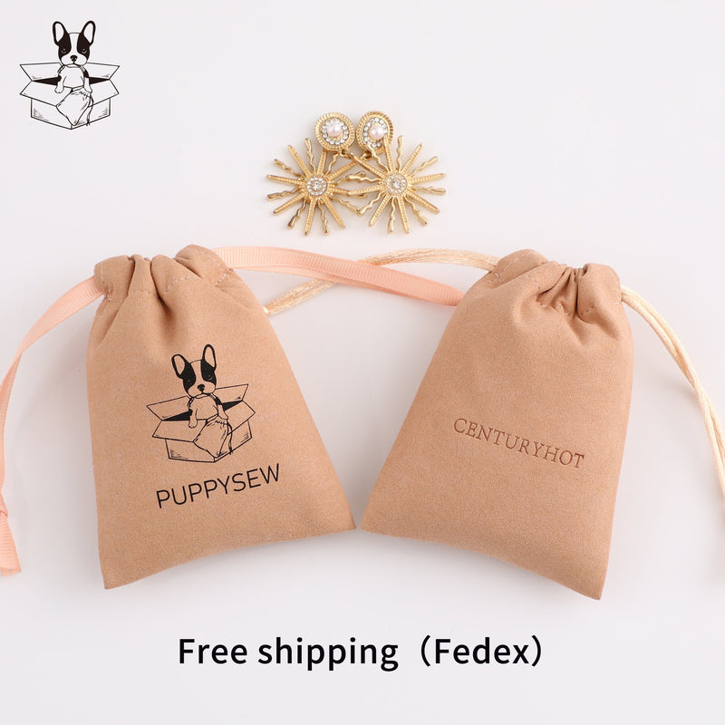 Personalized Microfiber Drawstring Bag, Custom Logo Jewelry Packaging-zoom-