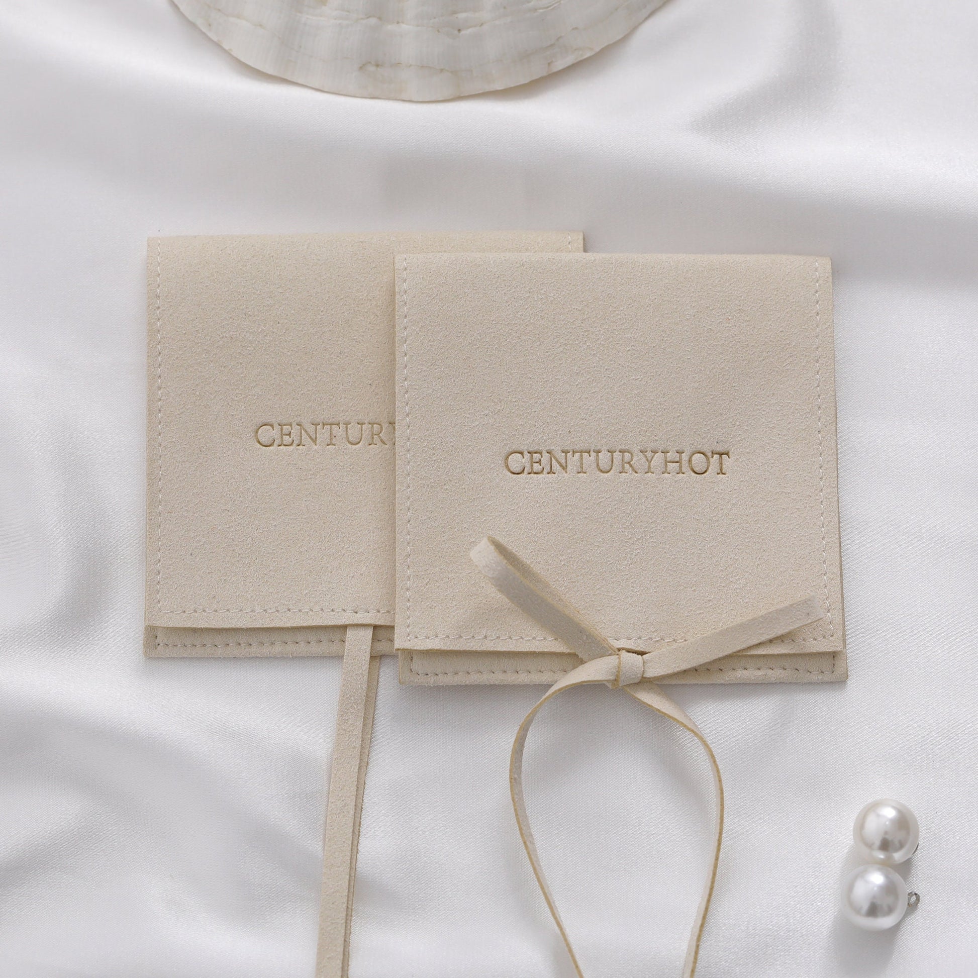 Custom Embossed Microfiber Jewelry Bag, Personalized Logo Packaging-3