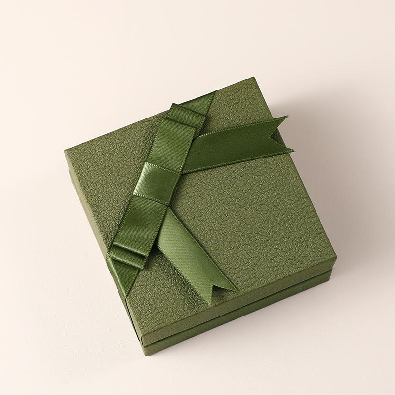 Bow Jewelry Box, Exquisite Ring Earring Necklace Box (9x9x4cm)-zoom-