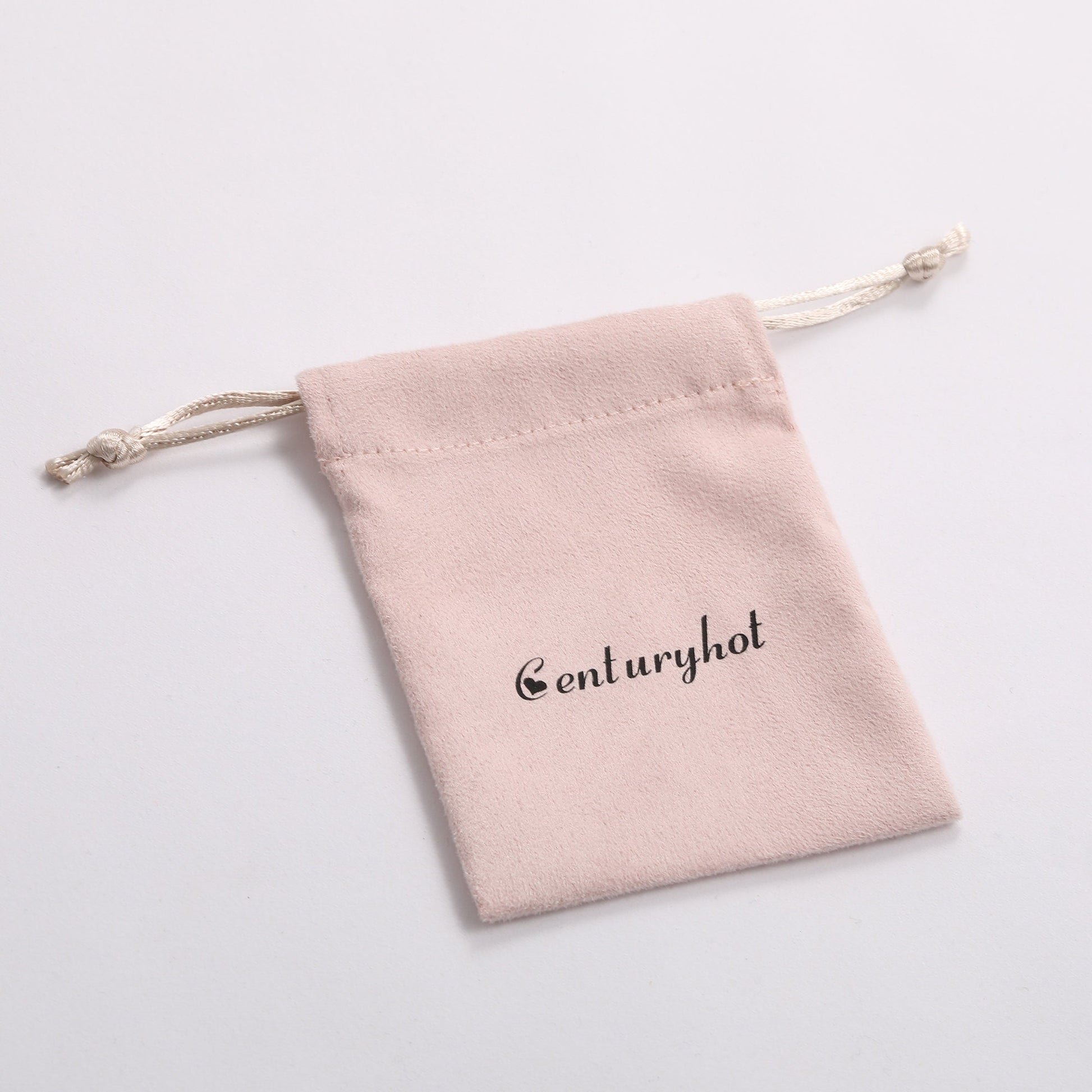 Personalized Pink Flannel Drawstring Bag, Custom Logo Jewelry Packaging-3