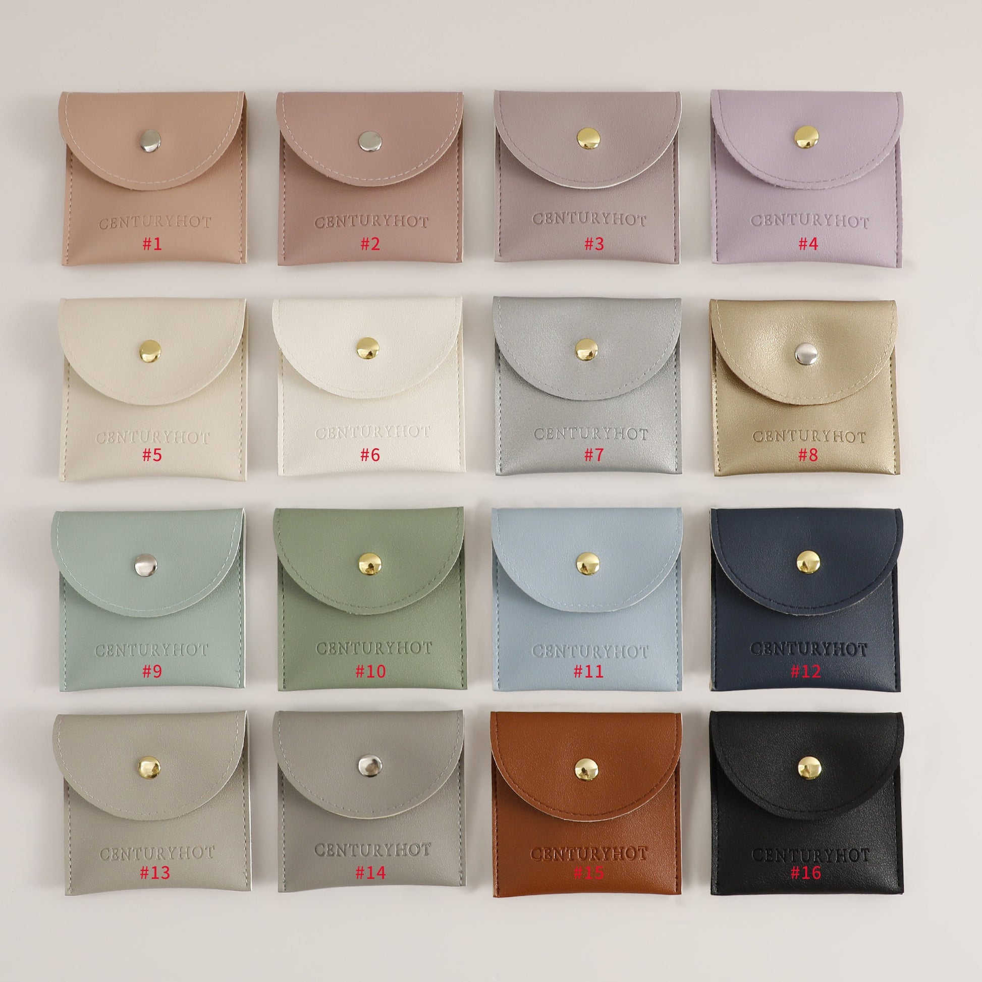 Custom Logo Faux Leather Jewelry Snap Bag (8x8cm)-10
