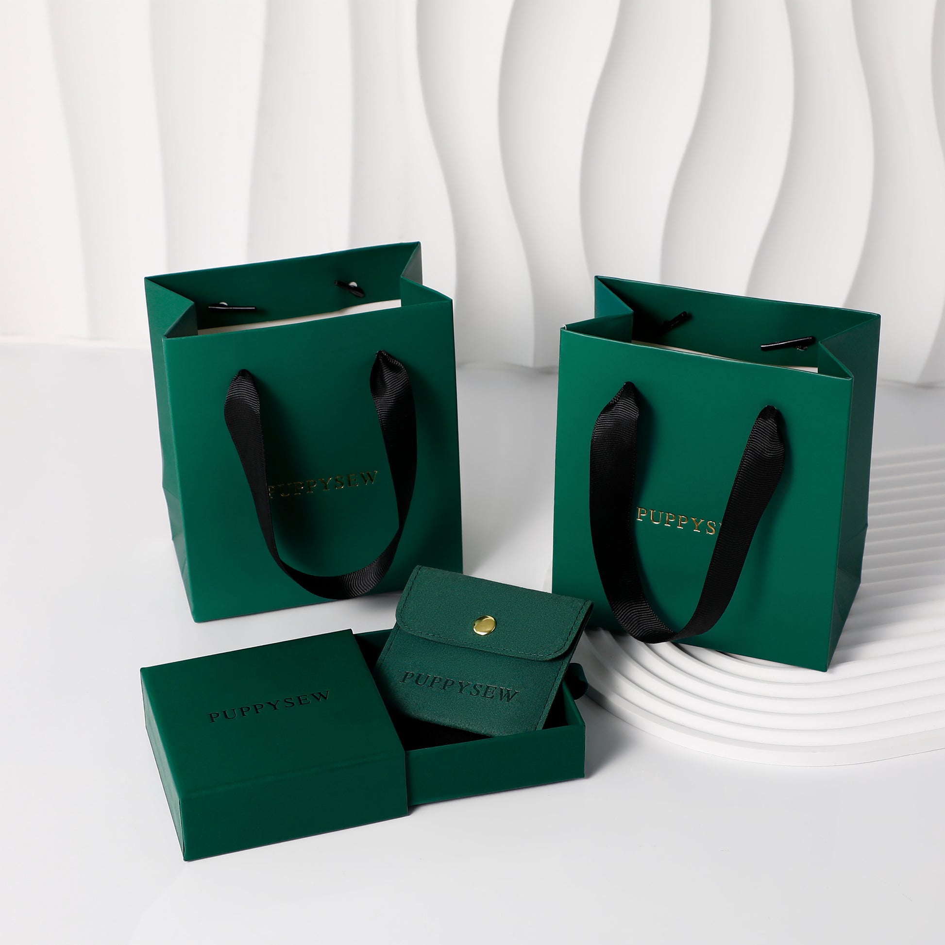 50 dark green custom logo paper shopping bags, customized packaging-7