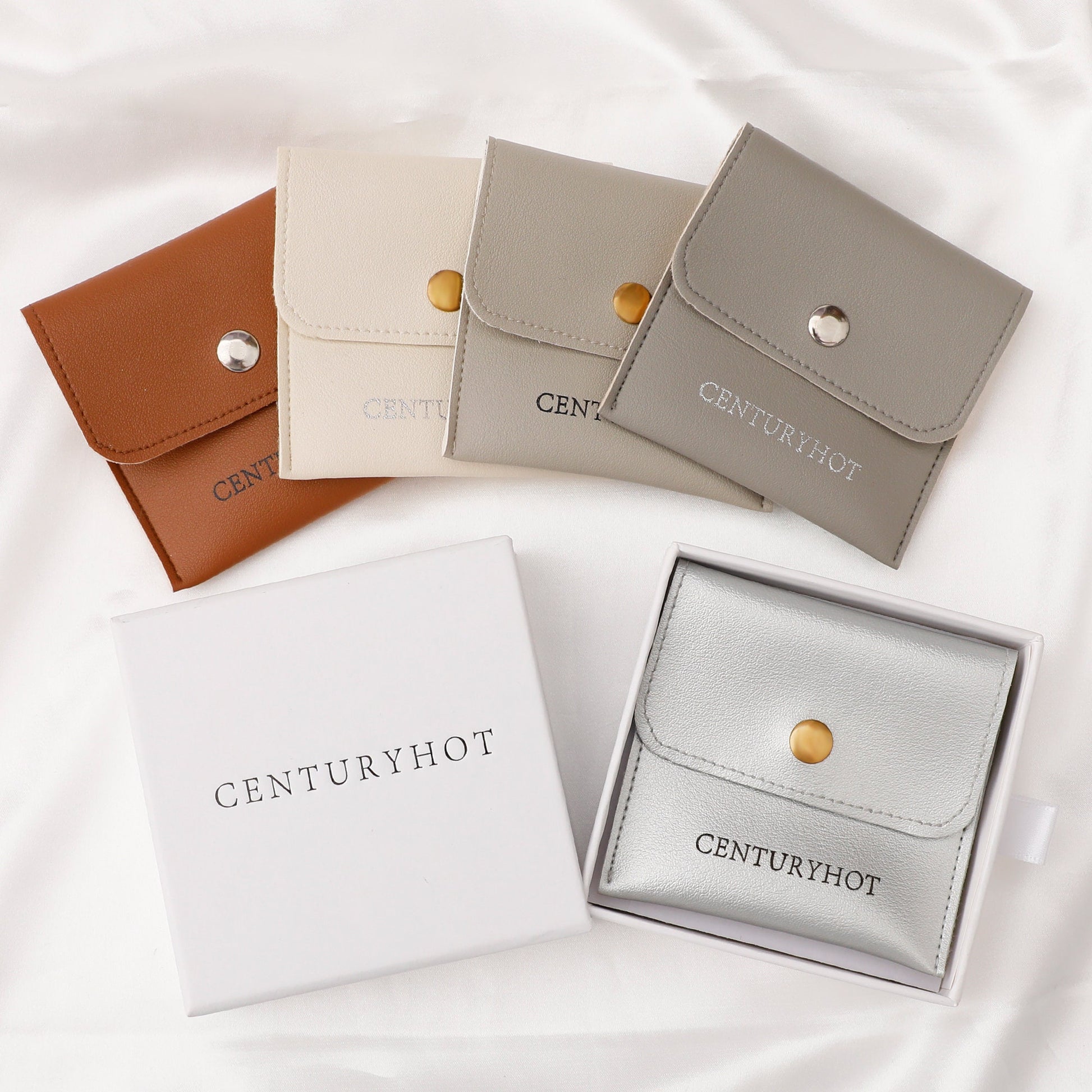 Customizable Logo Jewelry Box Set: Faux Leather Bag & Drawer Carton-3
