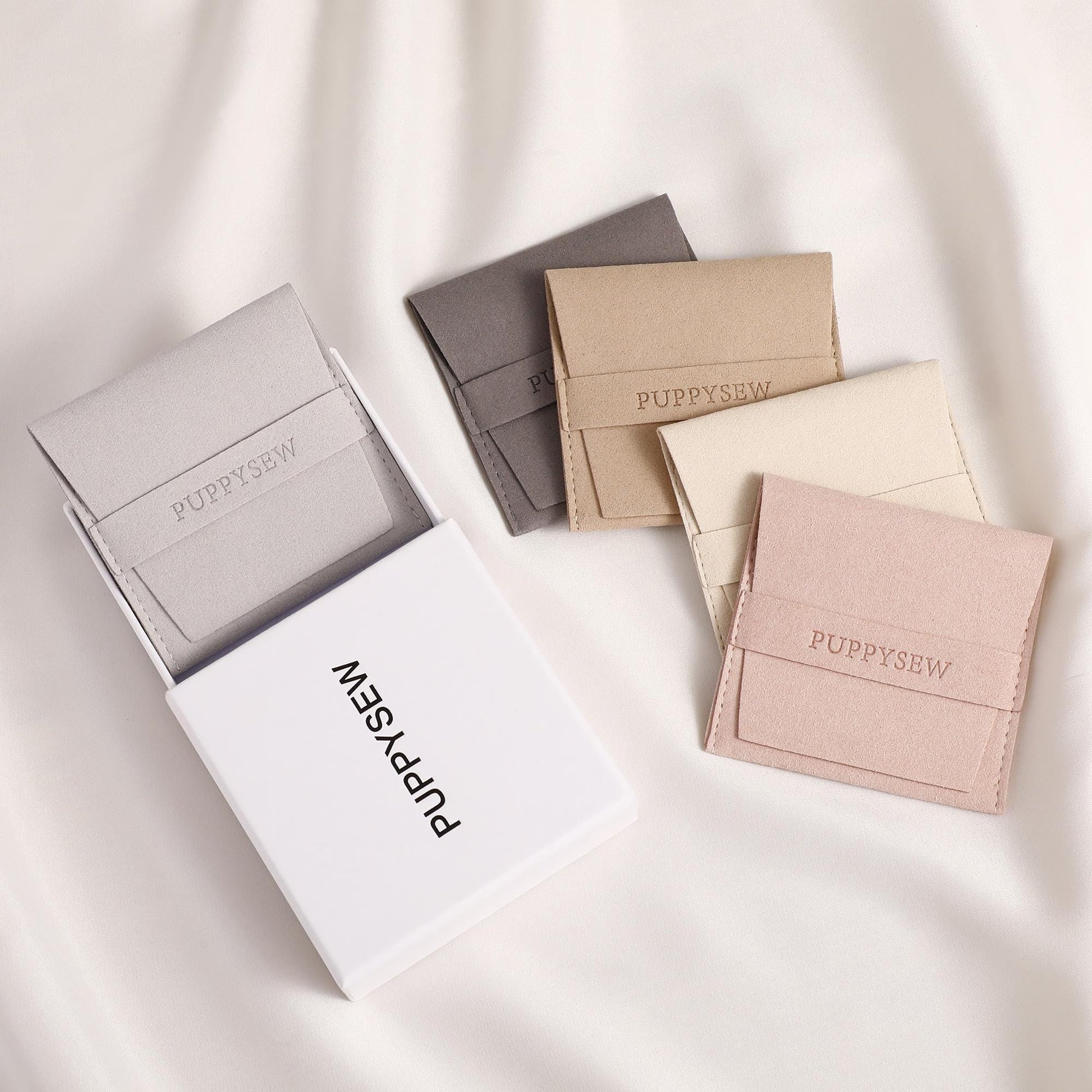 Debossed Logo Microfiber Jewelry Pouch – Custom Velvet Packaging-8