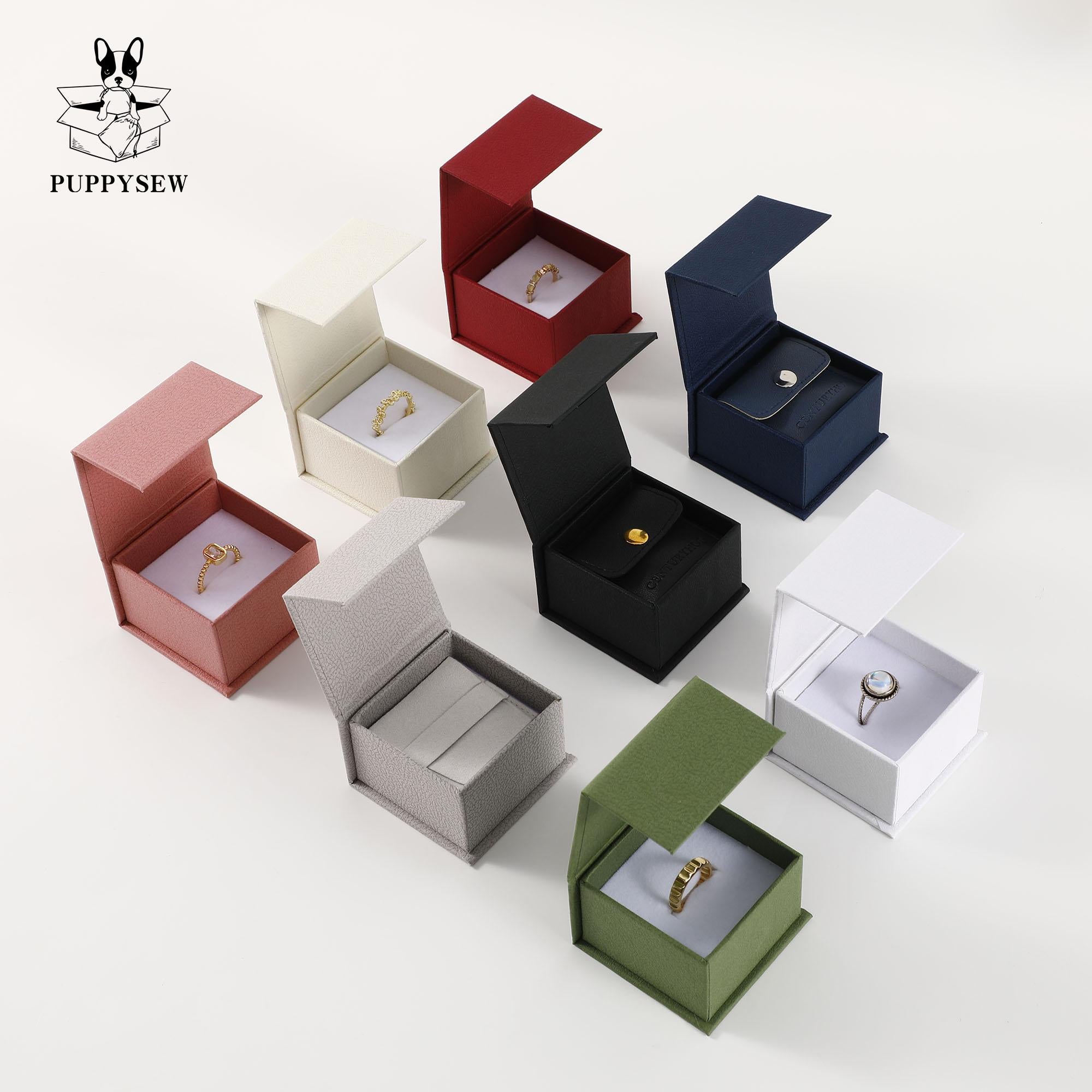 Luxury Magnetic Jewelry Gift Box, Cardboard Ring/Necklace Display (6x6x4cm)-zoom-6