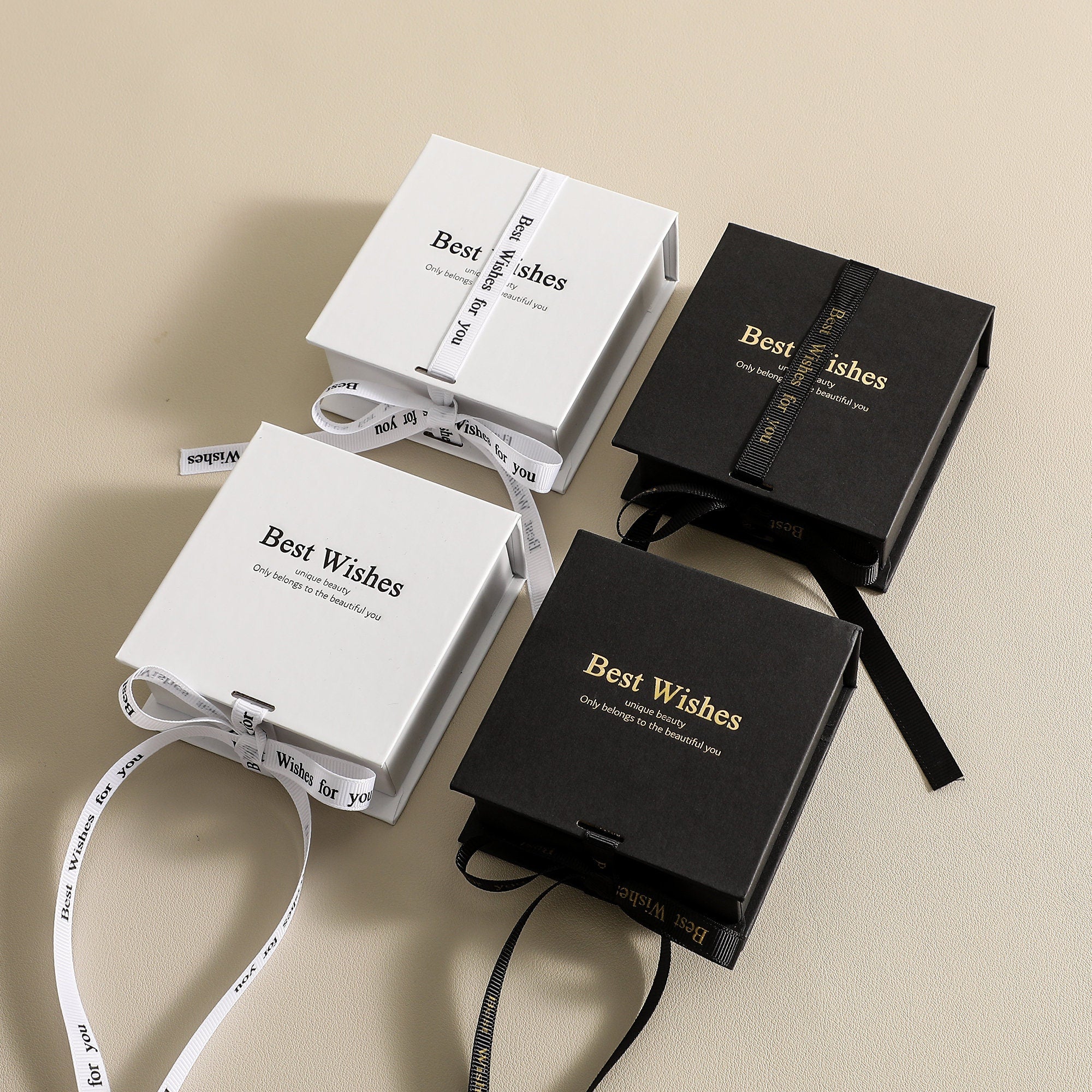 Ribbon Flip Jewelry Box: Cardboard Gift Box with Foam Insert-zoom-10