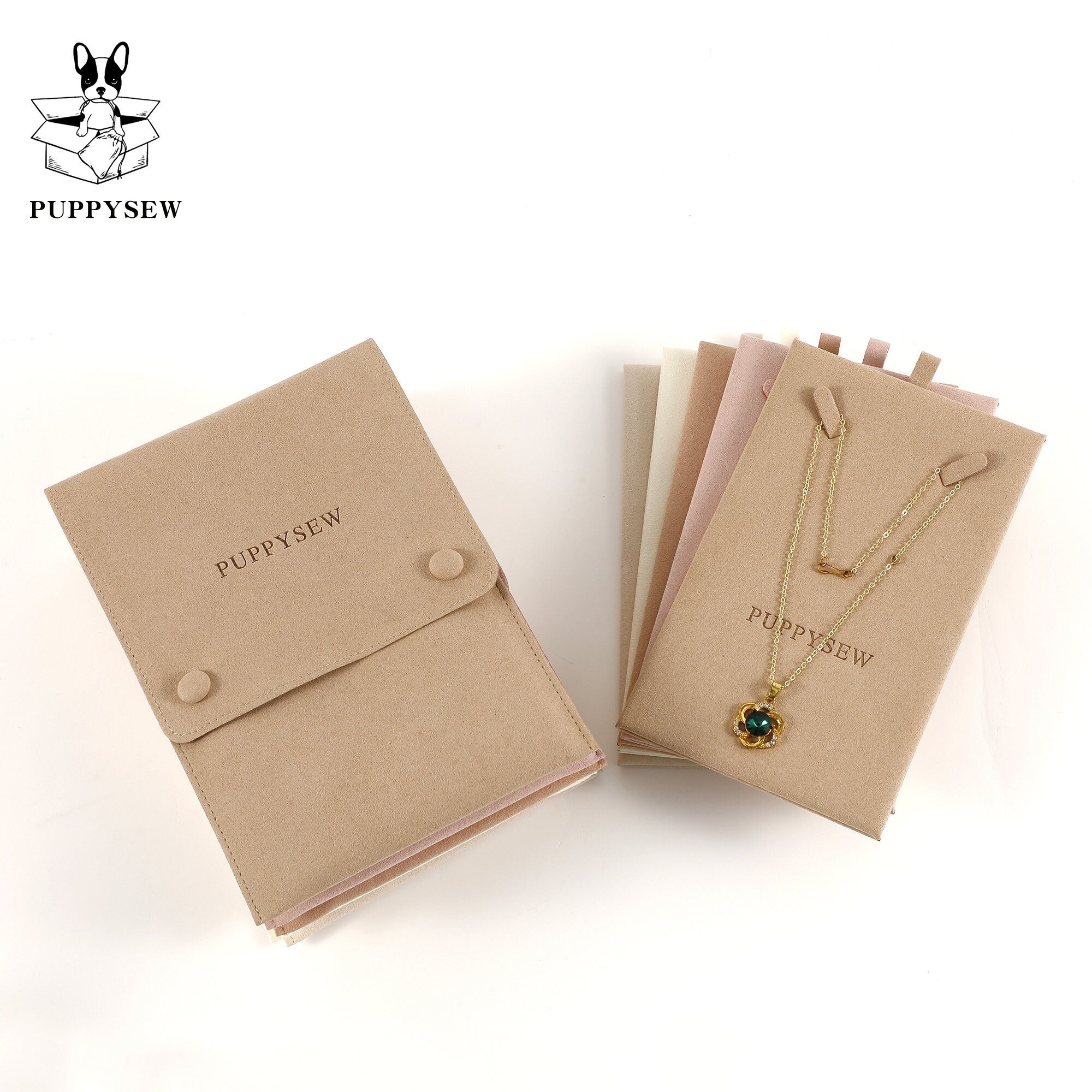 Microfiber Necklace Gift Bag with Snap & Clip, Personalized Jewelry Packaging-zoom-5