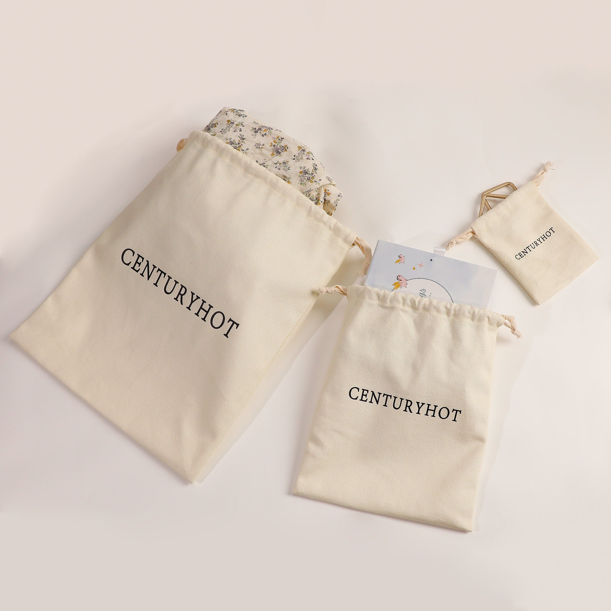 Custom Logo Cotton Drawstring Bag: Jewelry, Wedding Favor, Gift Sachet-zoom-10