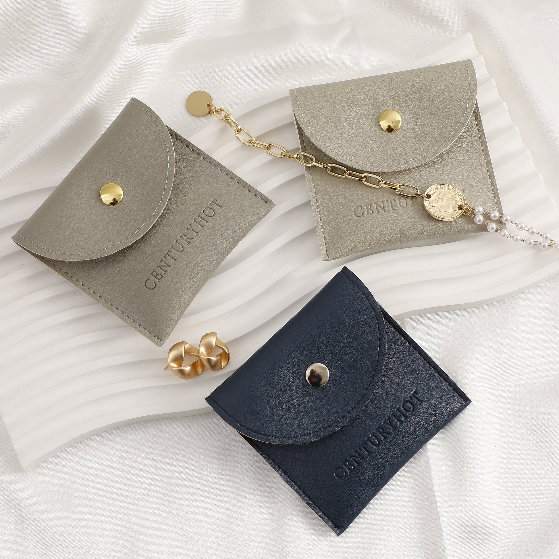 Custom Faux Leather Jewelry Bags with Logo, Personalized Gift Bags-4