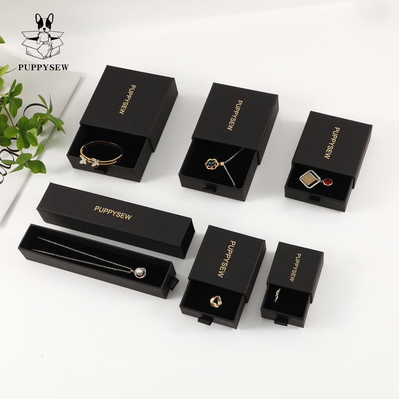 Handmade Kraft Paper Jewelry Box with Customizable Logo-zoom-