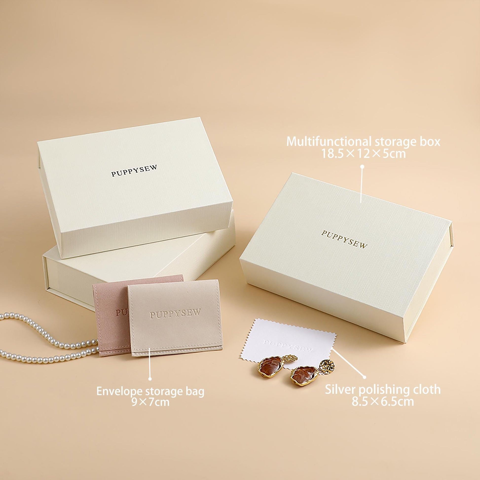 Custom Logo Jewelry Box – Personalized Card Slots, Pouch & Cloth-3