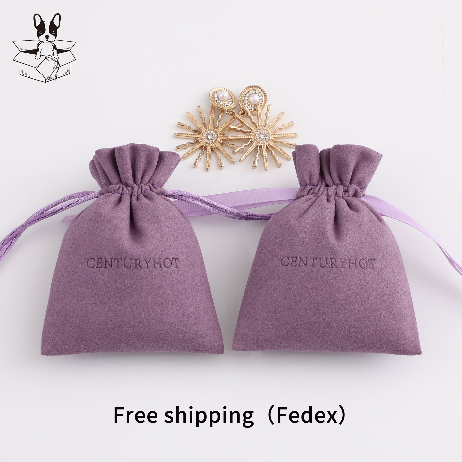 Personalized Purple Microfiber Drawstring Bag, Custom Logo Jewelry Packaging-5