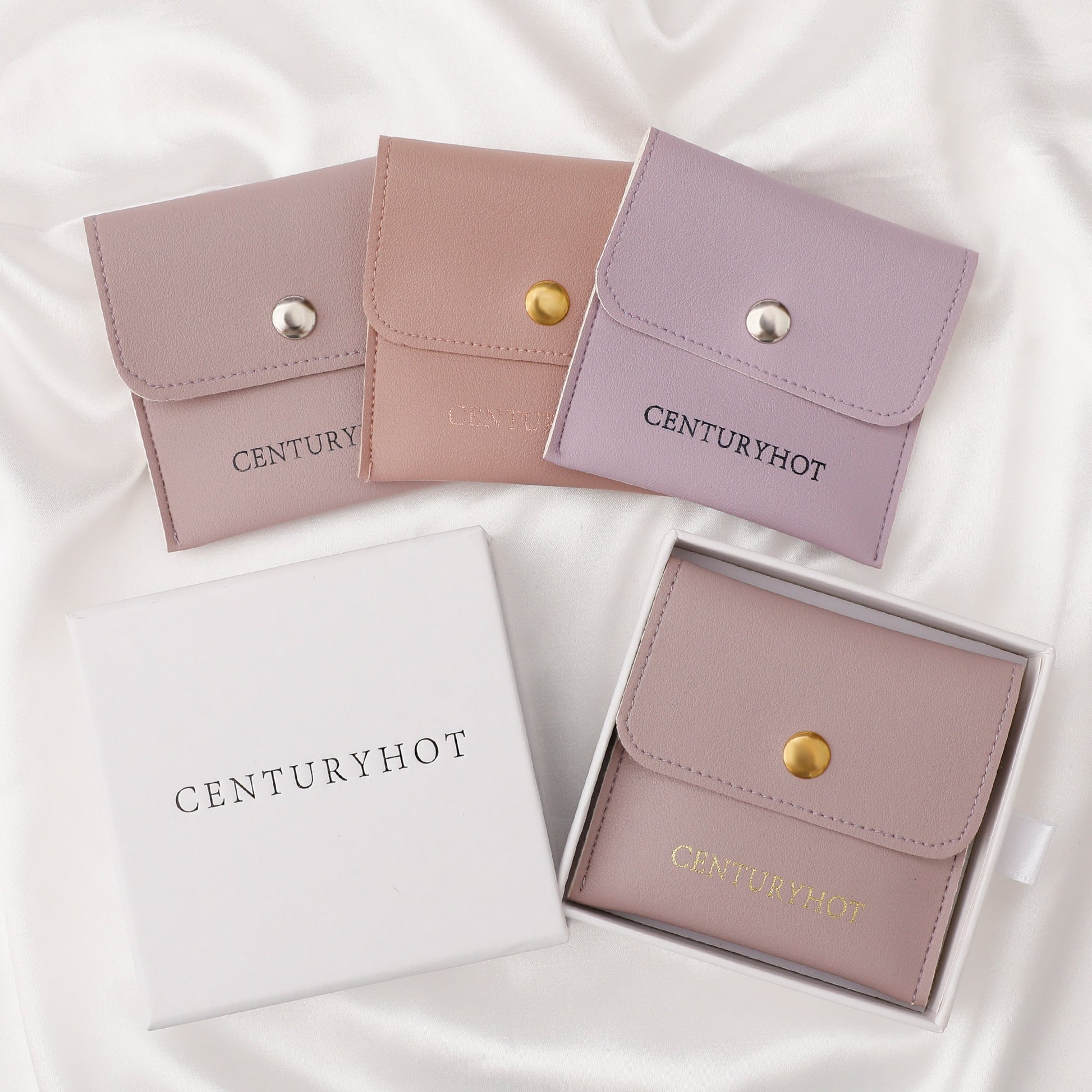 Customizable Logo Jewelry Box Set: Faux Leather Bag & Drawer Carton-4