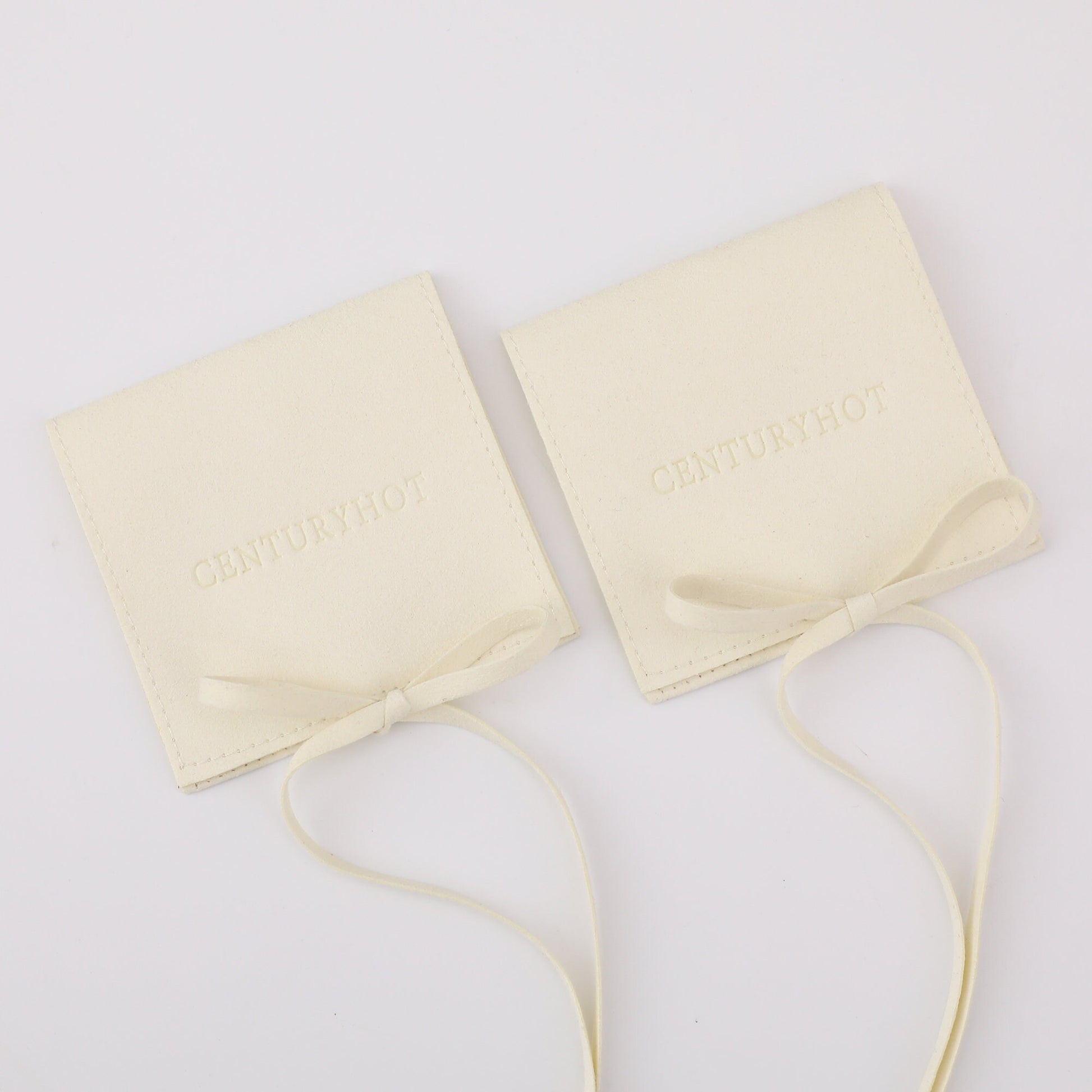 50 Beige Microfiber Jewelry Bag, Personalized Logo Envelope Pouch-5