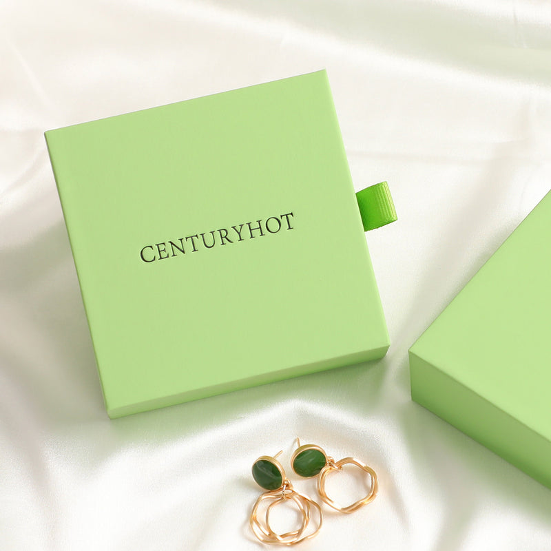 50 Avocado Green Jewelry Box, Custom Logo Sliding Drawer-zoom-