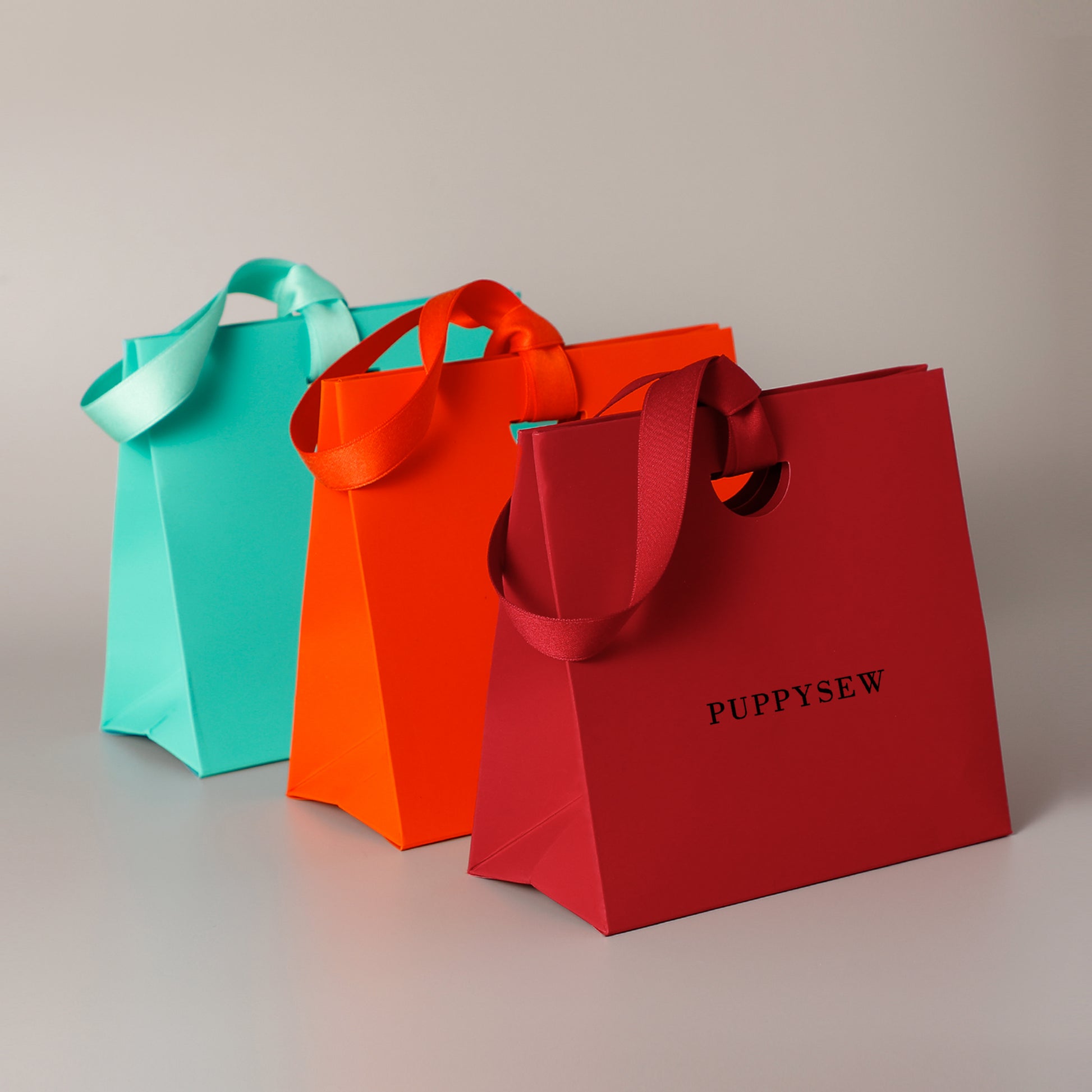 Premium paper gift bags with satin handles, perfect for wedding favors and boutique packaging.-1