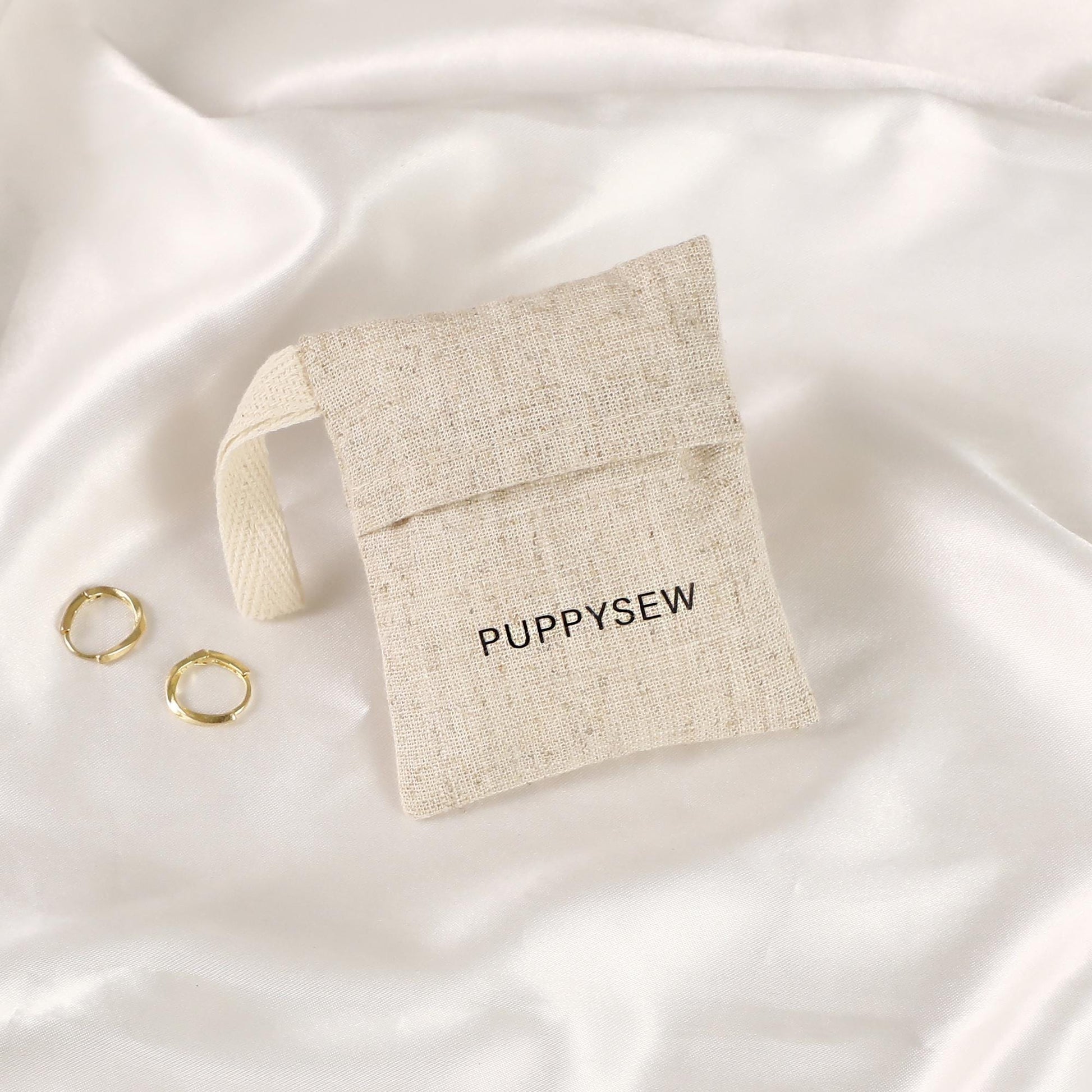 50 Natural Linen Jewelry Bags with Custom Logo-5
