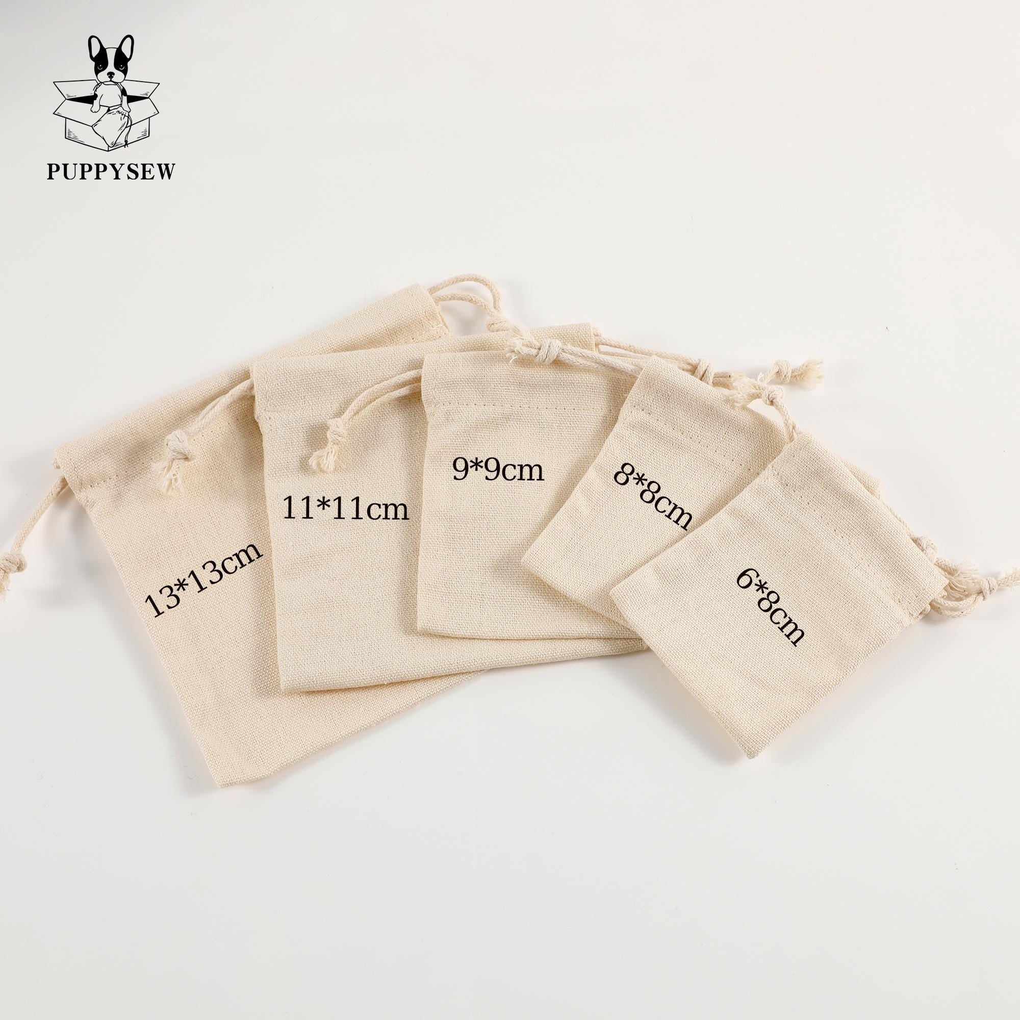 100 Custom Cotton Canvas Drawstring Bags: Logo Jewelry Packaging-zoom-3