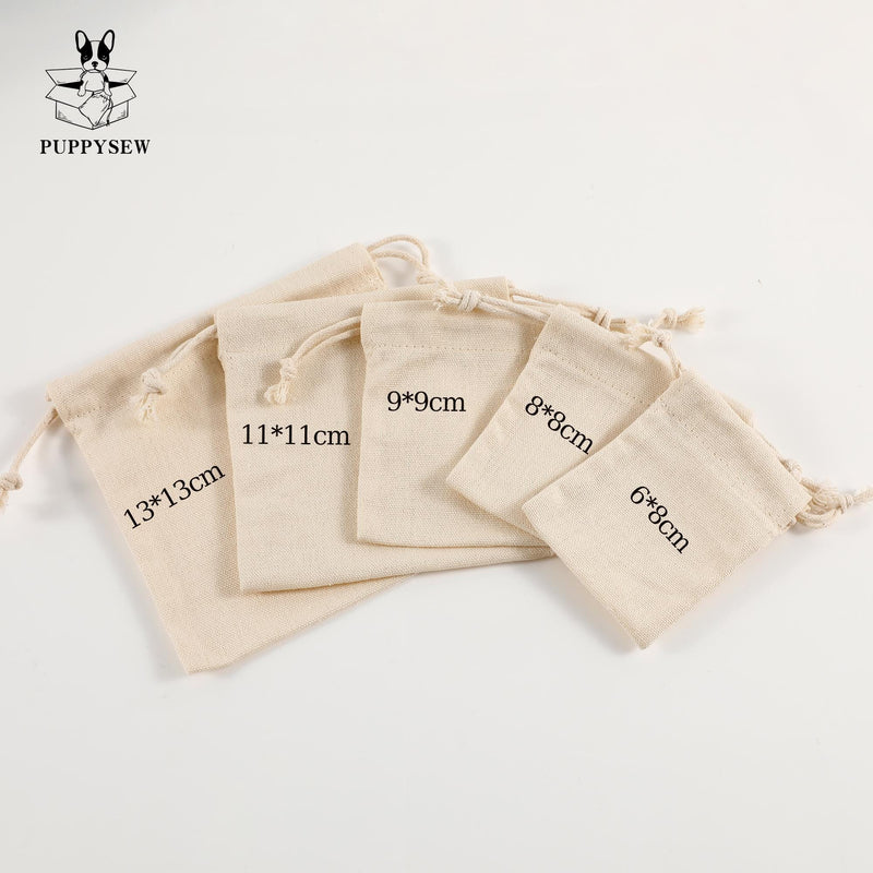 100 Custom Cotton Canvas Drawstring Bags: Logo Jewelry Packaging-zoom-