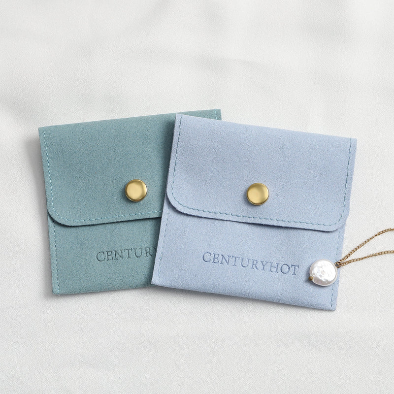 Custom Logo Microfiber Jewelry Bag with Button (50 Pieces)-zoom-