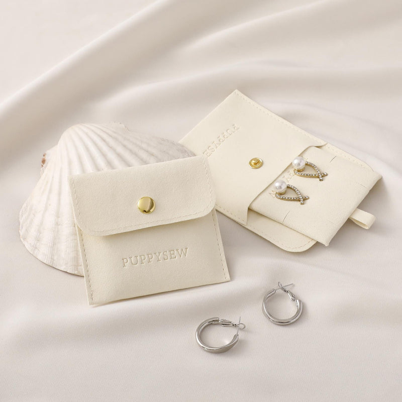 Custom Logo Microfiber Jewelry Pouch, Necklace Packaging Bag (8x8cm)-zoom-