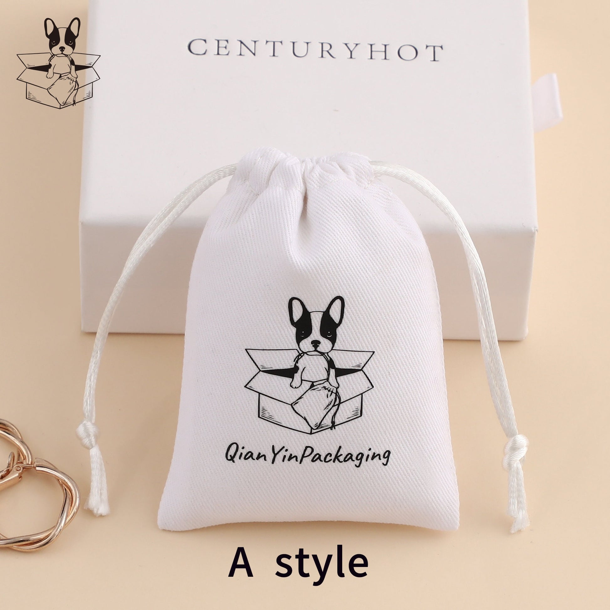 Custom Logo Twill Cotton Drawstring Bag: Jewelry Packaging Pouch-6