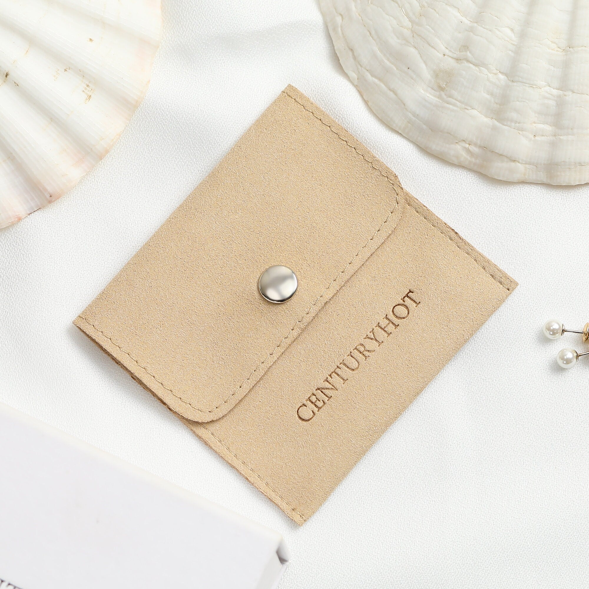Custom Logo Microfiber Jewelry Bag with Button, Wholesale (50 Pieces)-zoom-3
