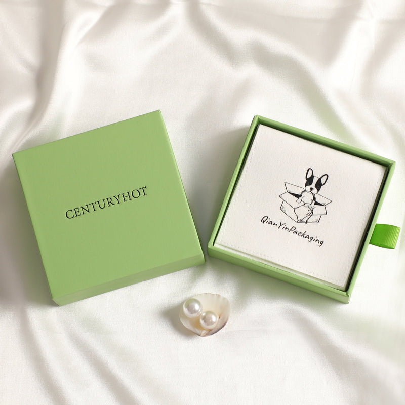 50 Avocado Green Jewelry Box, Custom Logo Sliding Drawer-zoom-